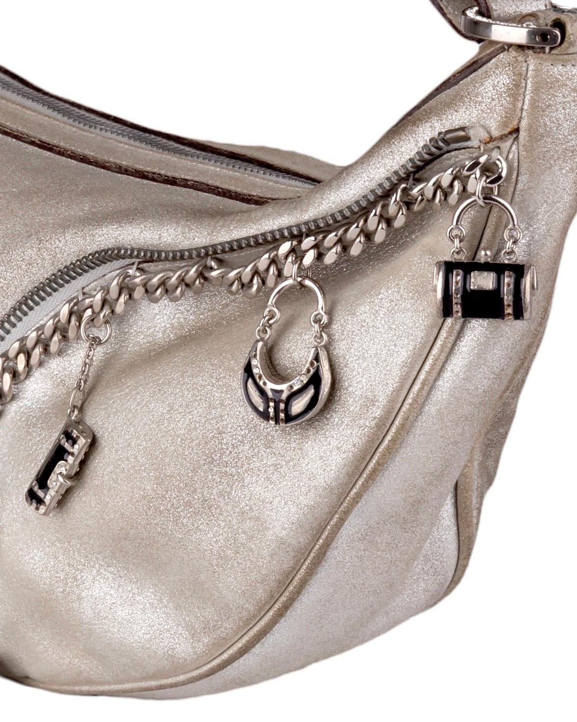 Versace S/S 2004 silver half moon charms bag  In Excellent Condition In Rome, IT