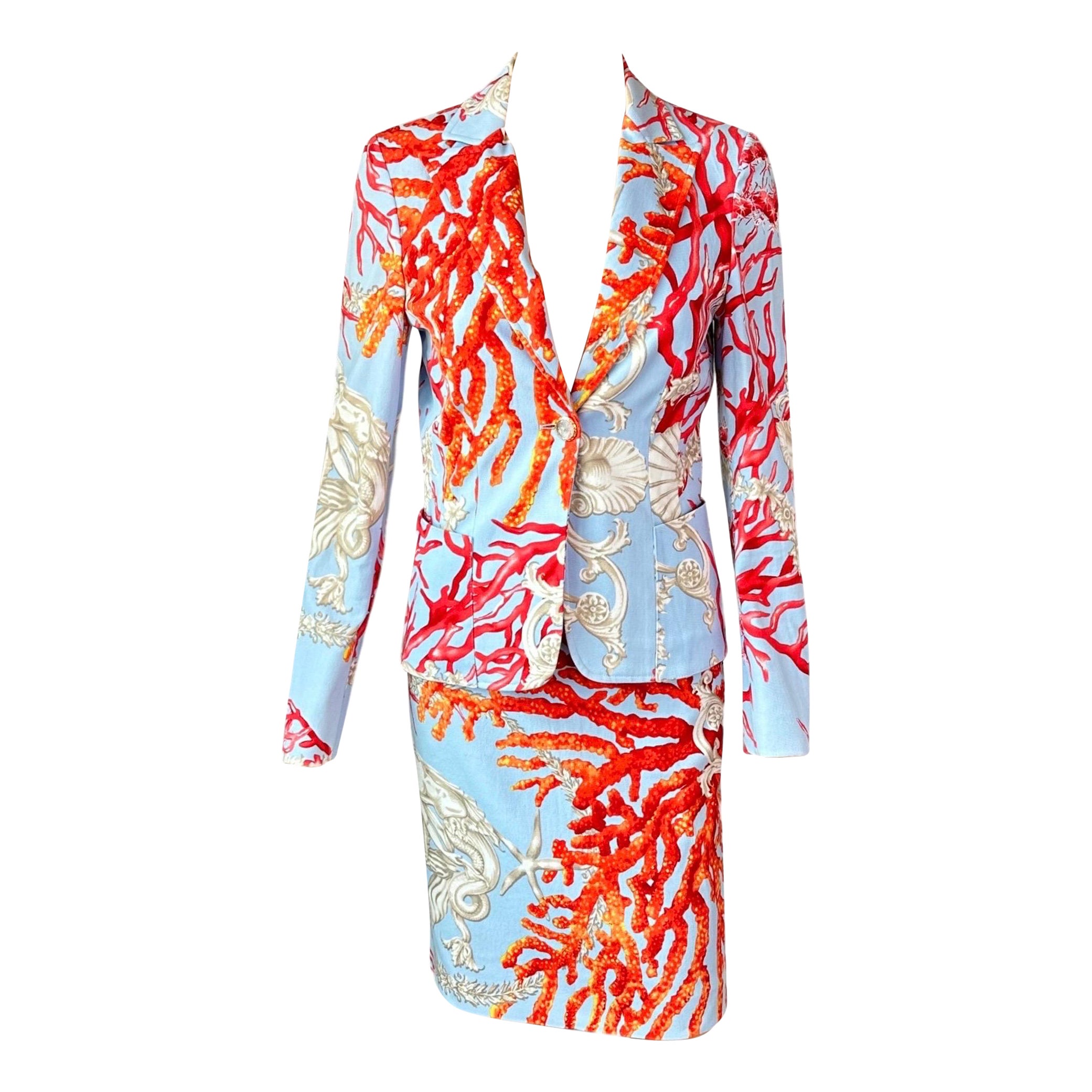 Versace P/E 2005 Giacca Blazer Top e Gonna Set 2 Pezzi Ensemble