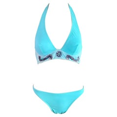 Versace P/E 2005 Set di bikini a due pezzi impreziosito da cristalli Costume da bagno