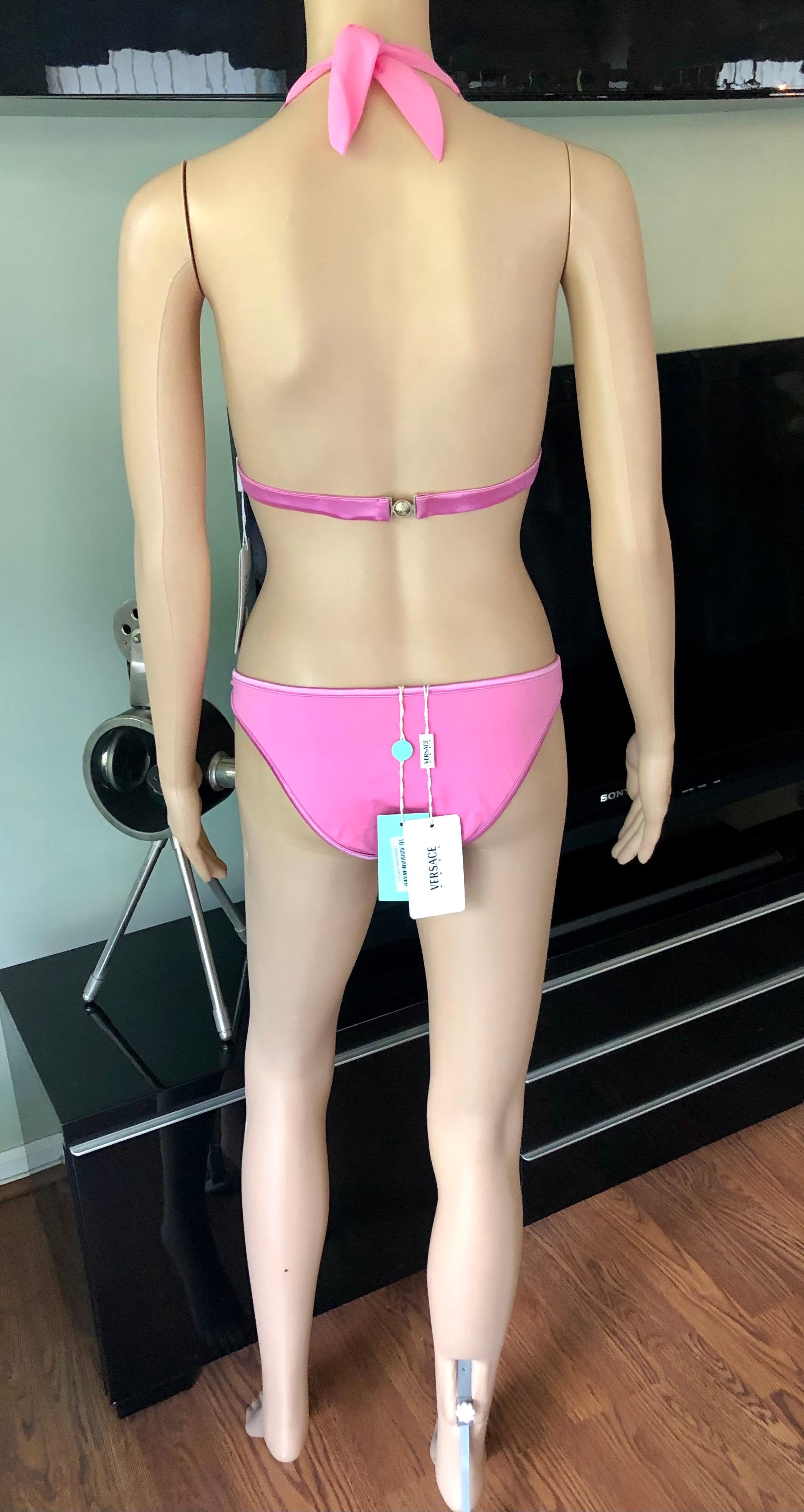 Versace S/S 2005 Crystal Embellished Two-Piece Bikini Set Swimsuit Swimwear NWT In New Condition For Sale In Naples, FL
