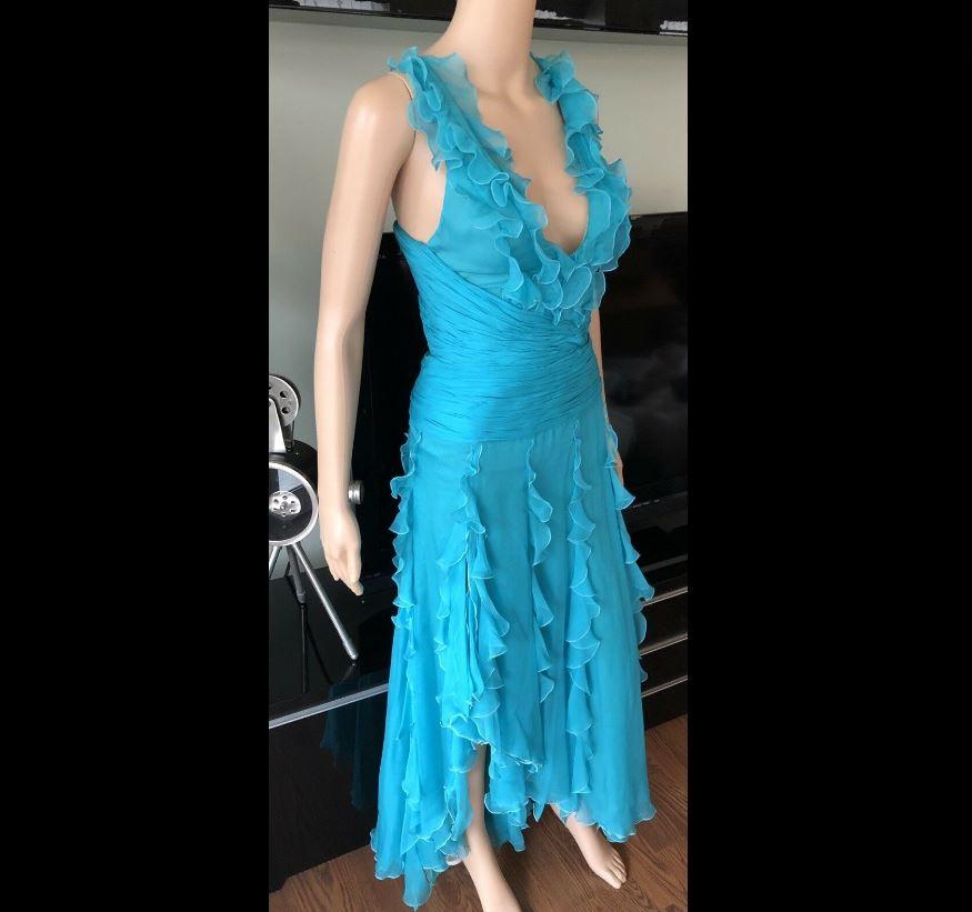 versace 2005 blue dress