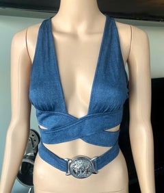 Versace S/S 2005 Plunging Wrap Crop Top