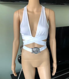 Versace S/S 2005 Plunging Wrap Crop Top