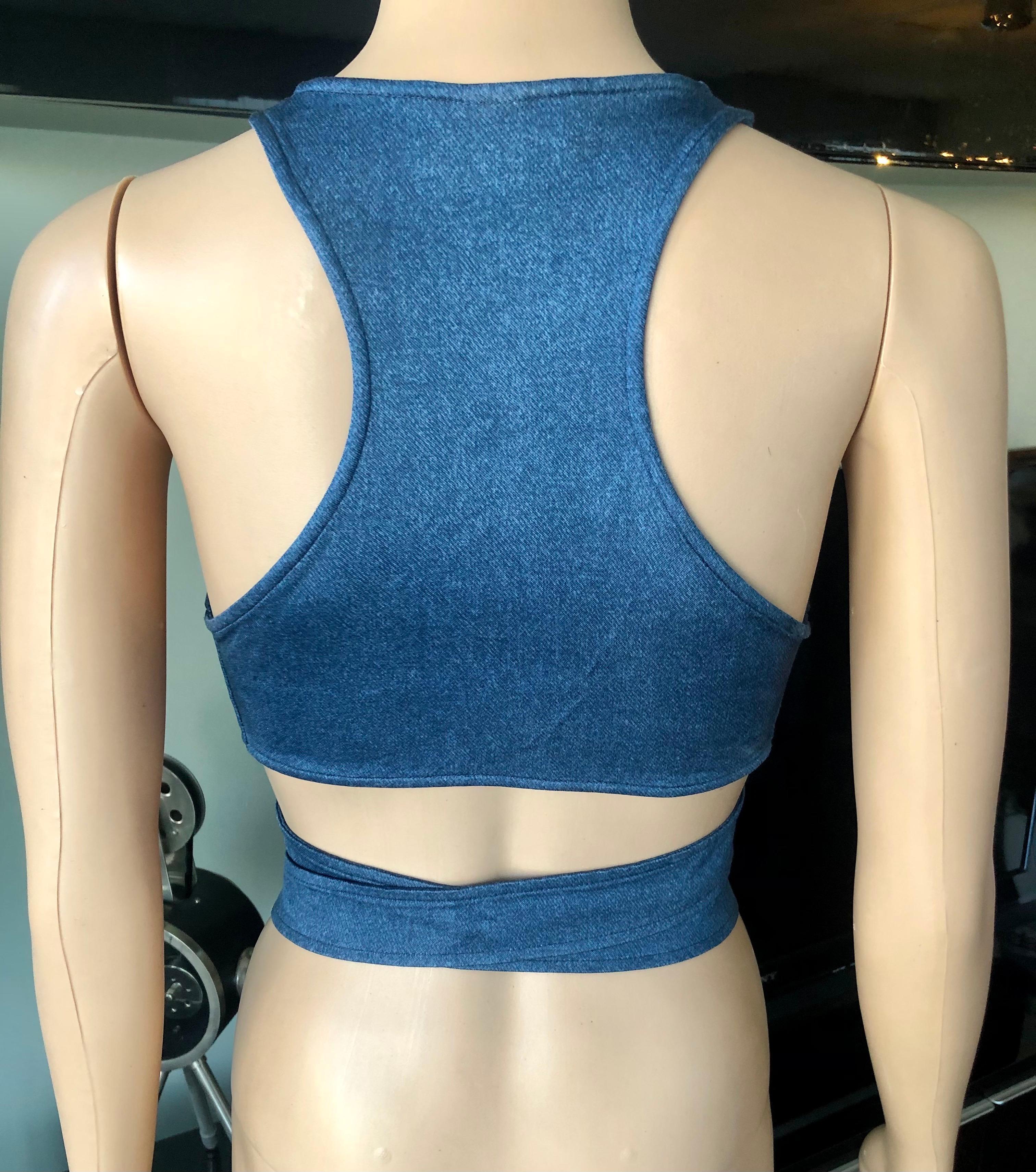 Women's or Men's Versace S/S 2005 Plunging Wrap Crop Top