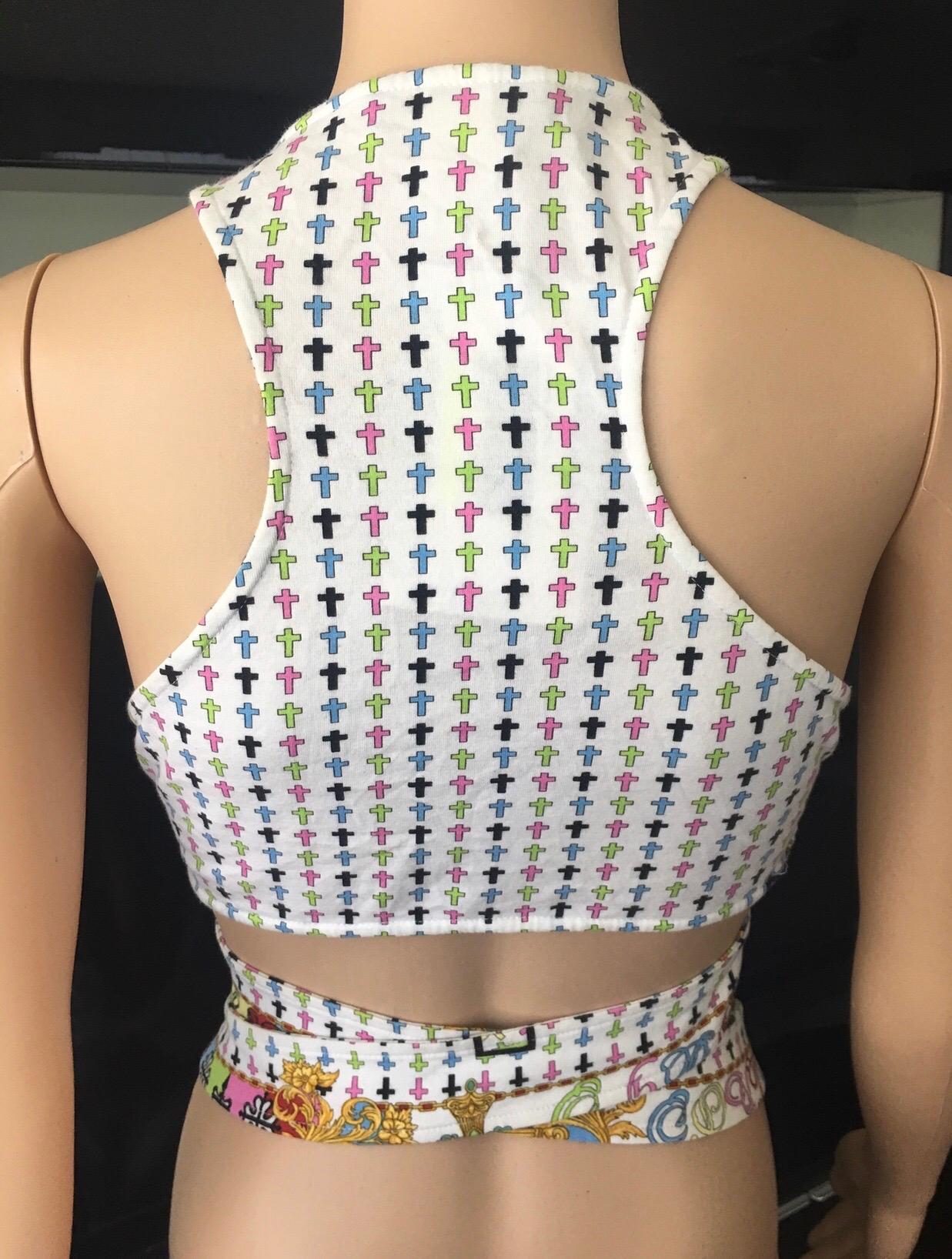 Versace S/S 2005 Plunging Wrap Crop Top In Good Condition In Naples, FL