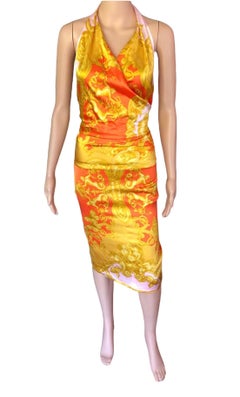 Versace S/S 2005 Runway Campaign Halter Open Back Dress