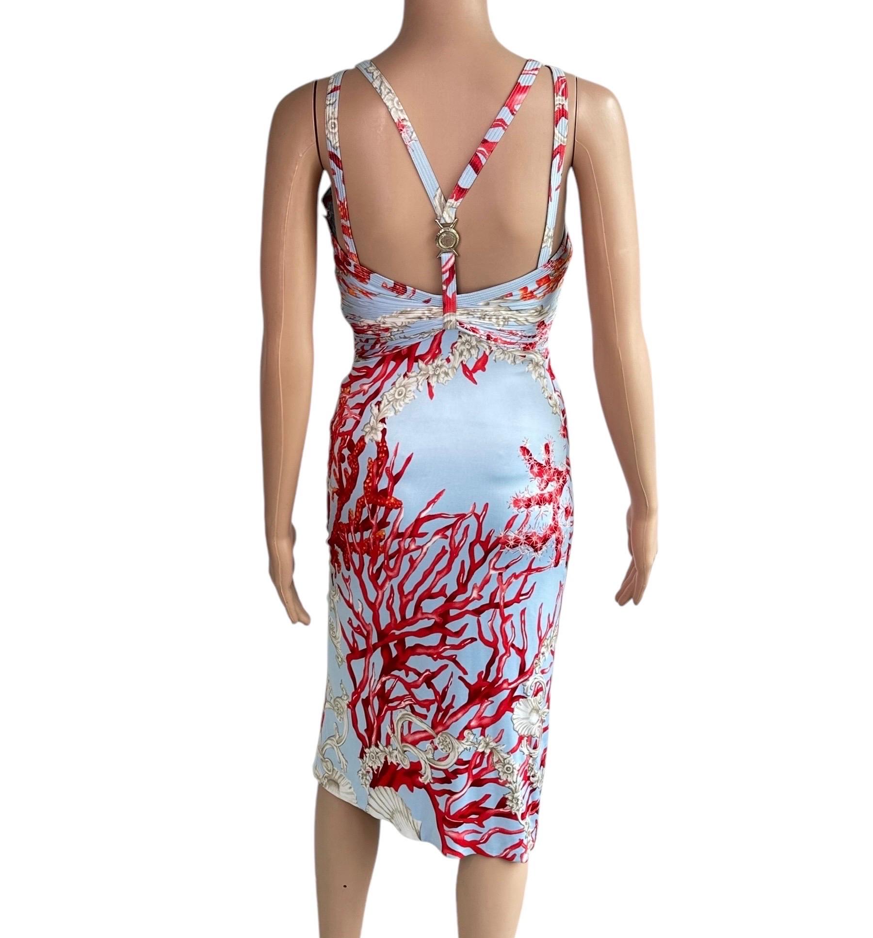 Versace S/S 2005 Runway - Robe midi à découpes avec logo embellie Pour femmes en vente