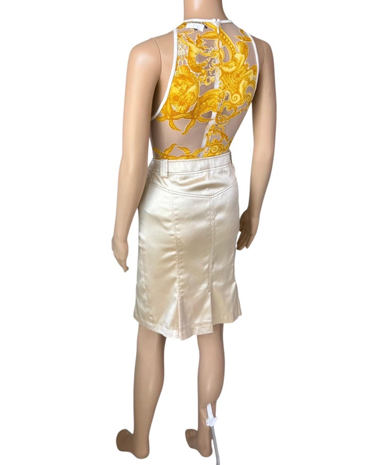 bodysuit dress with sheer skirt Sheer Mesh Bodysuit & Maxi Skirt Set MIRAGE DVNT