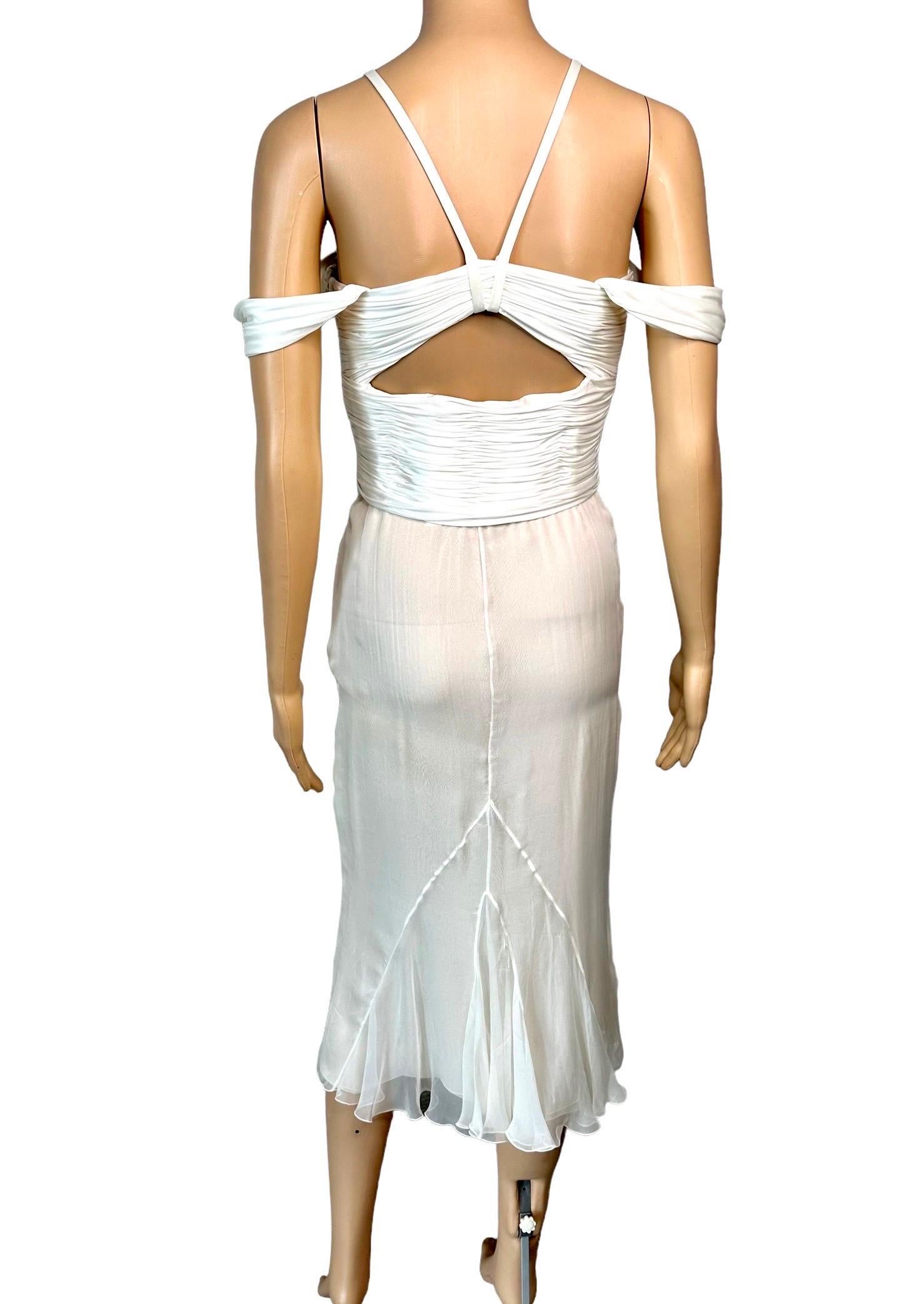 Versace S/S 2006 Runway Bustier Cutout Silk Ivory Dress  6
