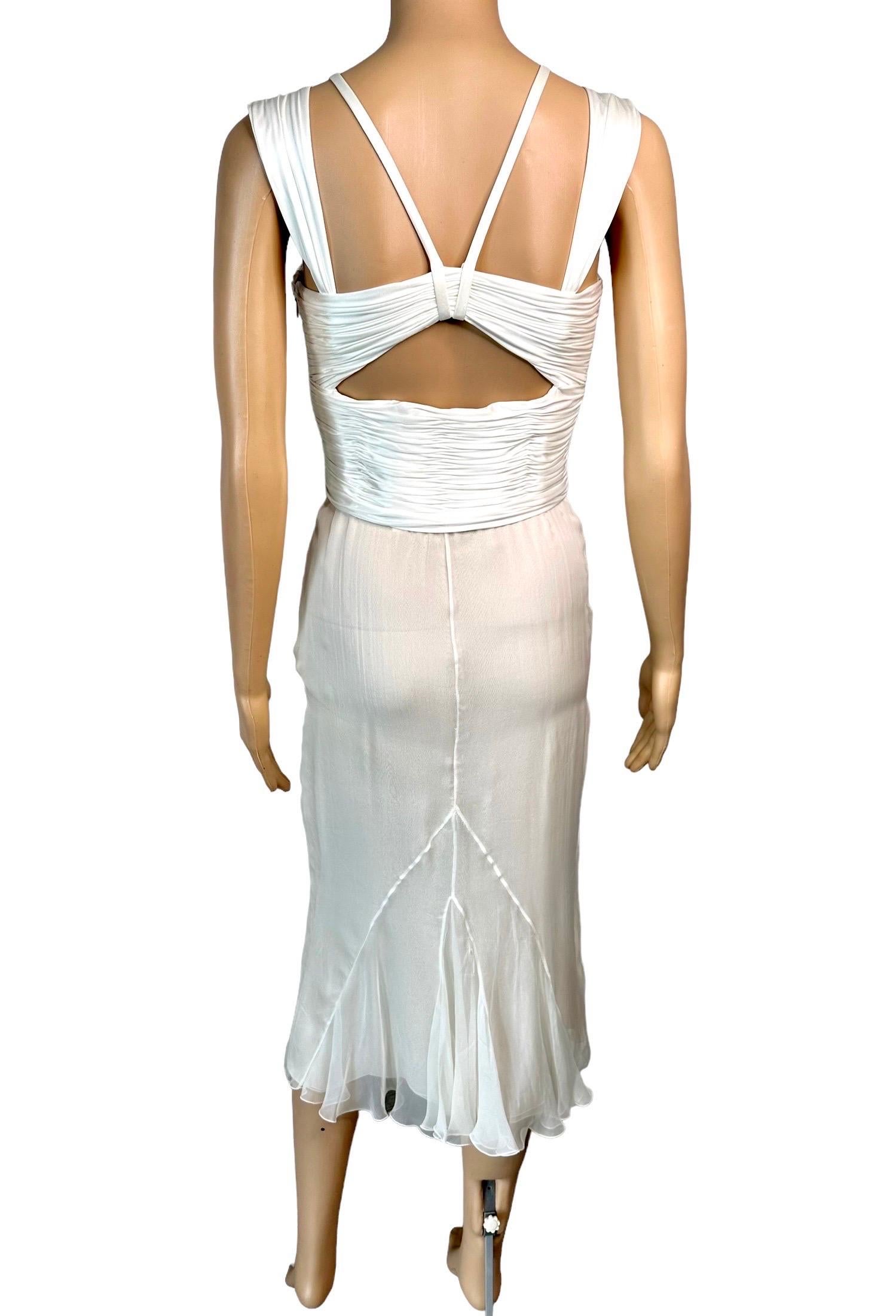Versace S/S 2006 Runway Bustier Cutout Silk Ivory Dress  8