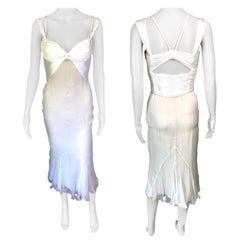 Versace S/S 2006 Runway Bustier Cutout Silk Ivory Dress