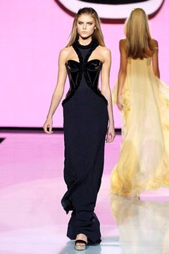 Versace S/S 2007 Black Sequinned Bustier Mini Dress