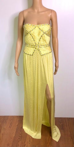 Versace S/S 2012 Runway Bustier Corset Crystal Embellished Evening Dress Gown