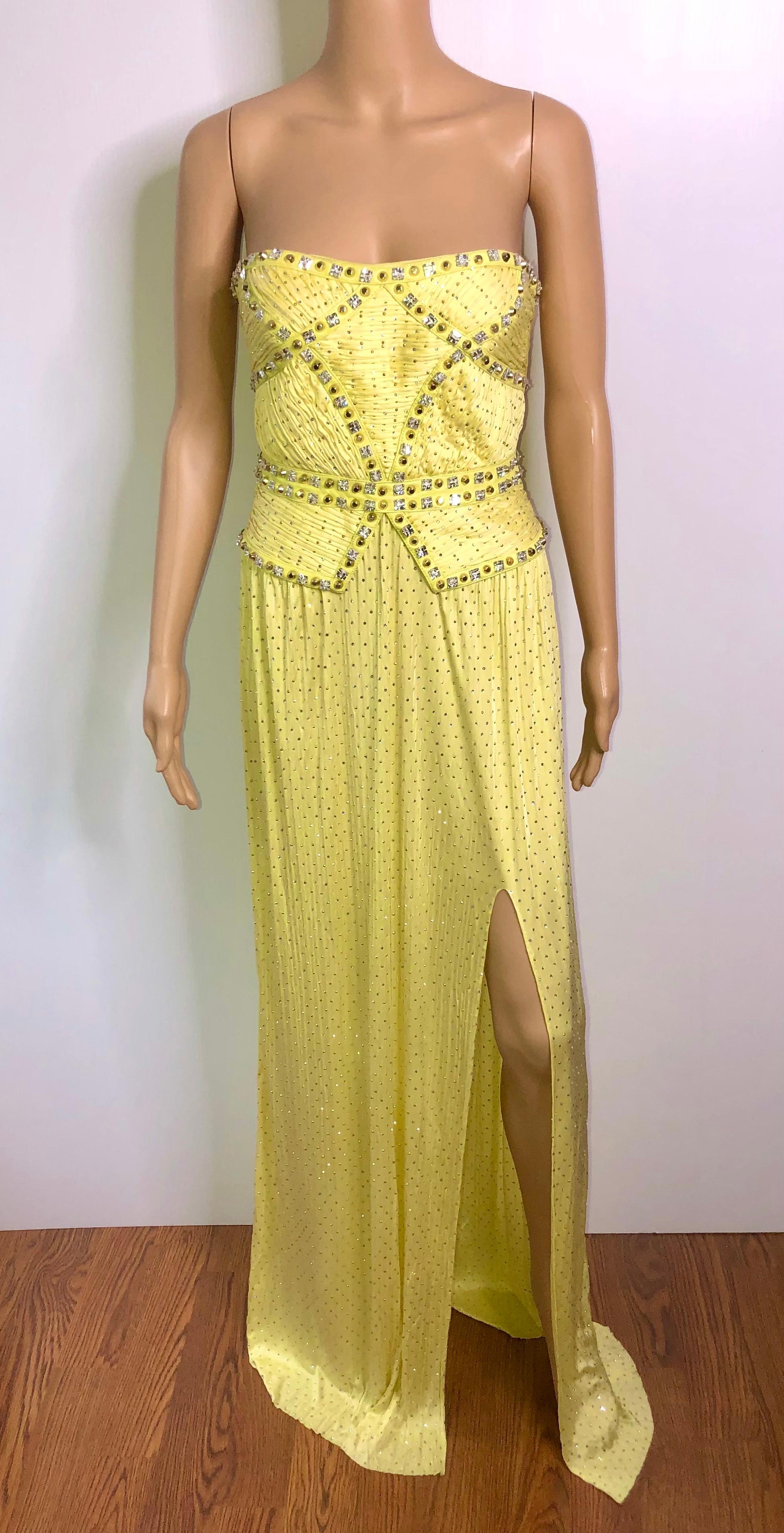 Versace S/S 2012 Runway Bustier Corset Crystal Embellished Evening Dress Gown 1