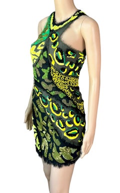 Versace S/S 2016 Runway Embellished Cutout Sheer Panels Mini Evening Dress