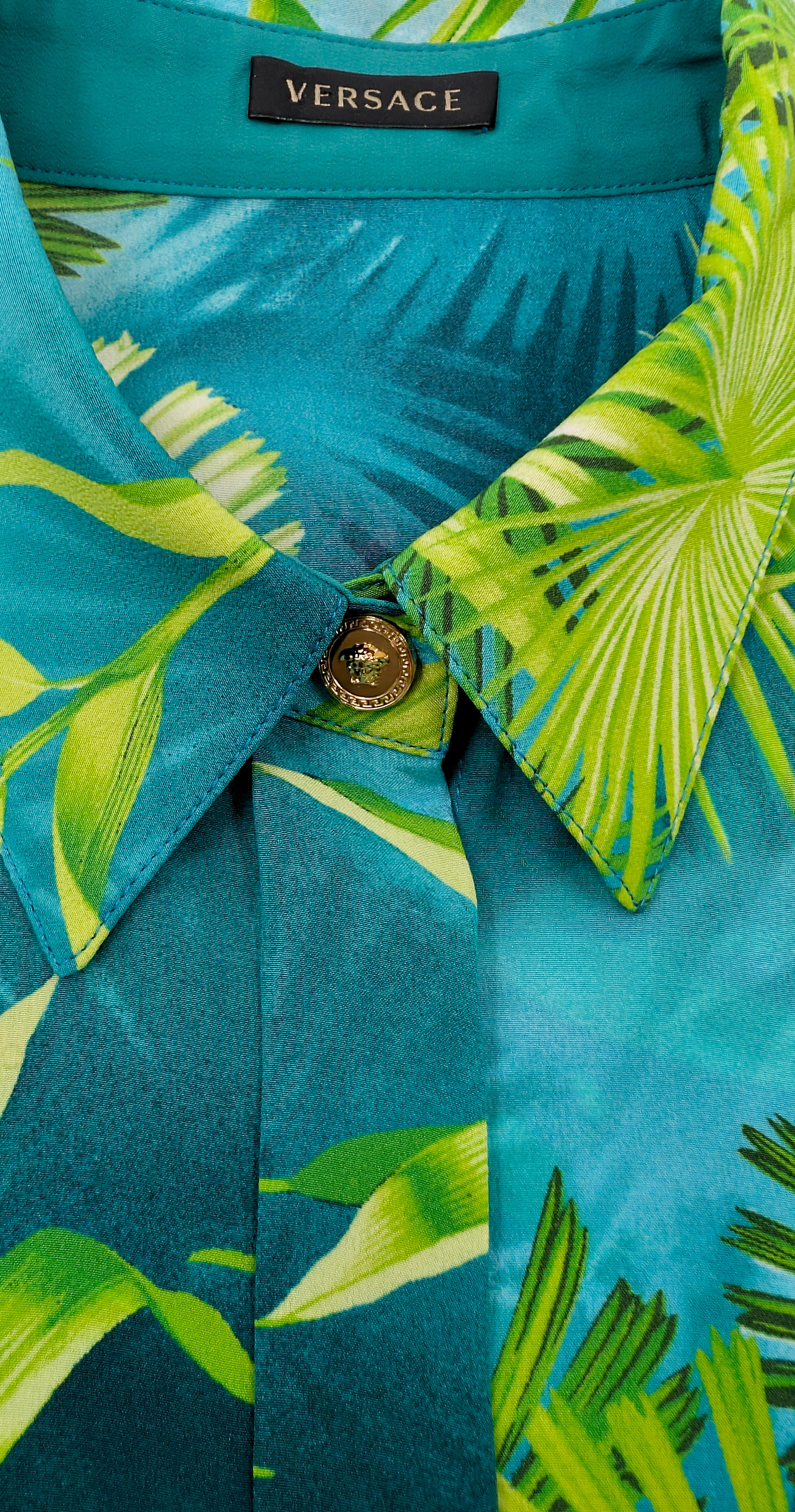 VERSACE S/S 2020 silk shirt Jungle For Sale 7