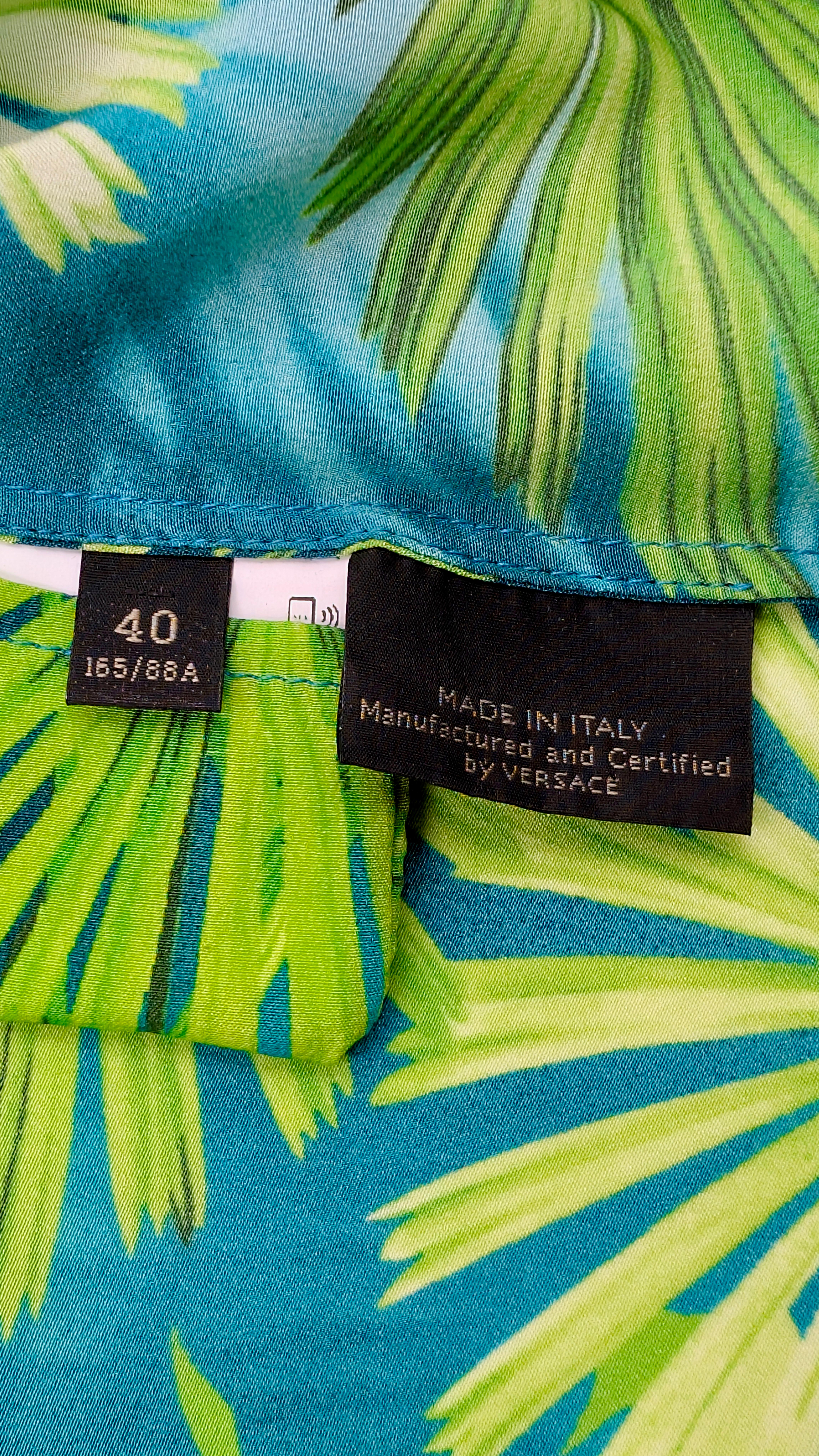 VERSACE S/S 2020 silk shirt Jungle For Sale 8