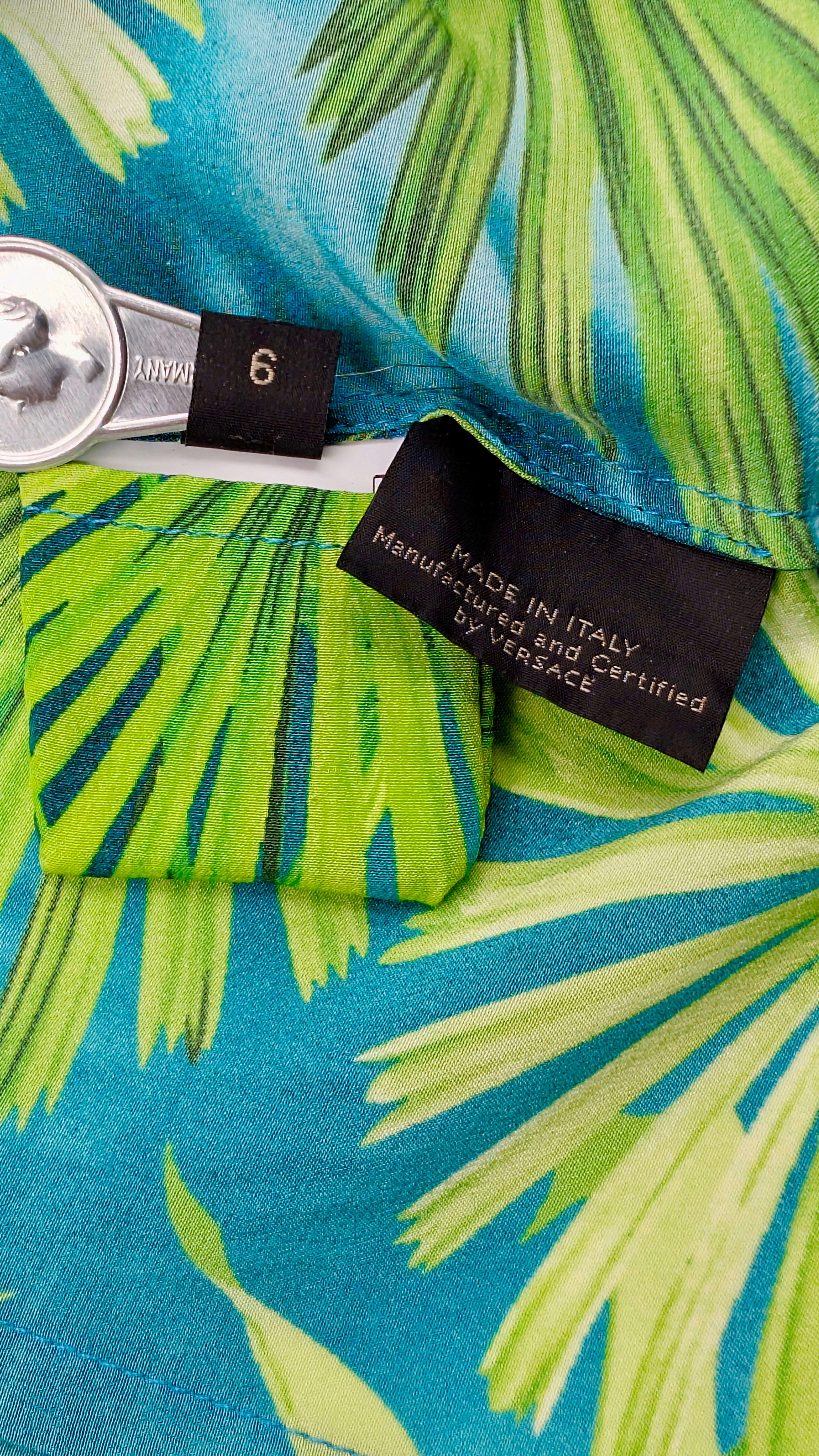 VERSACE S/S 2020 silk shirt Jungle For Sale 9