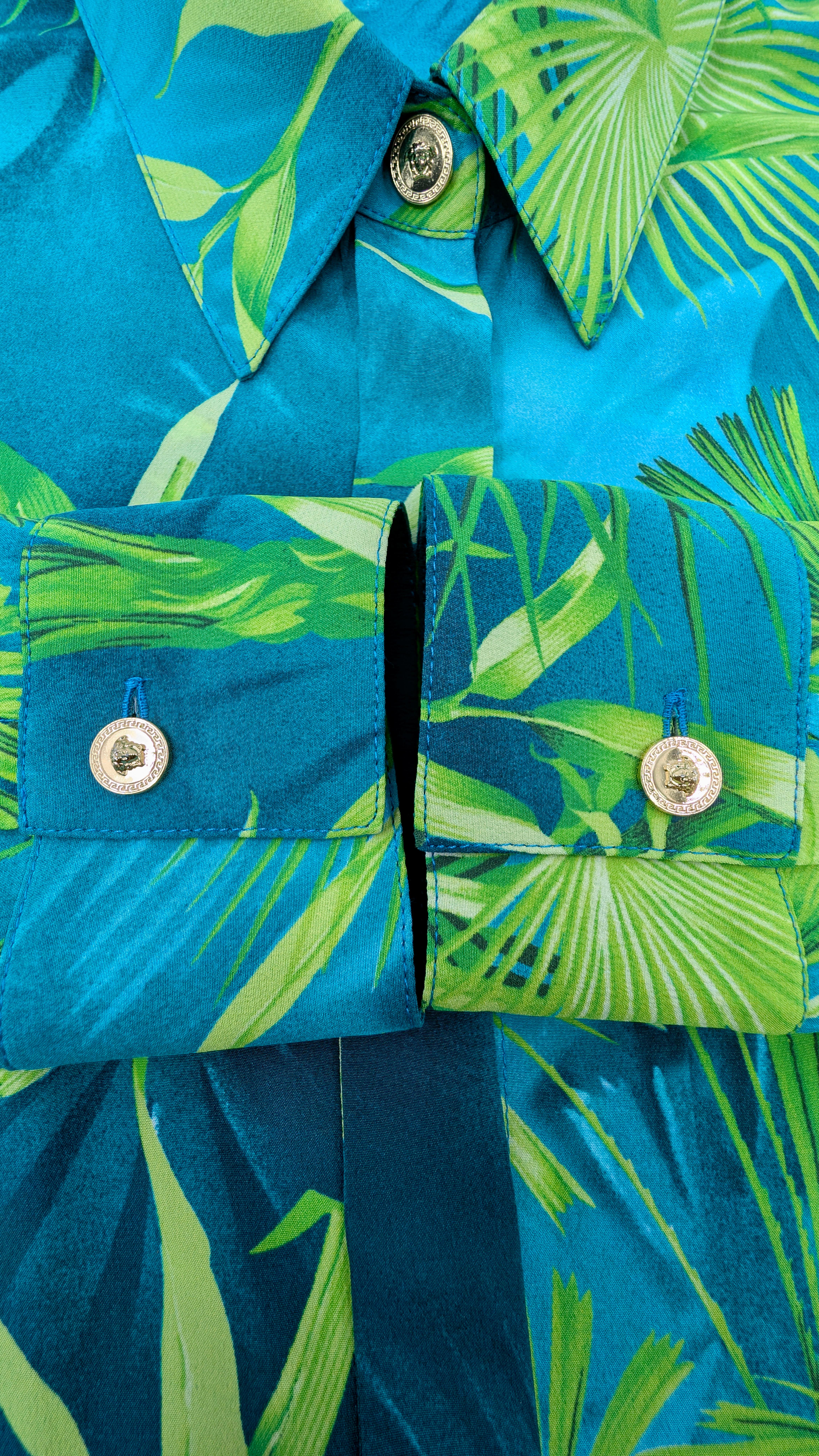 VERSACE S/S 2020 silk shirt Jungle For Sale 3