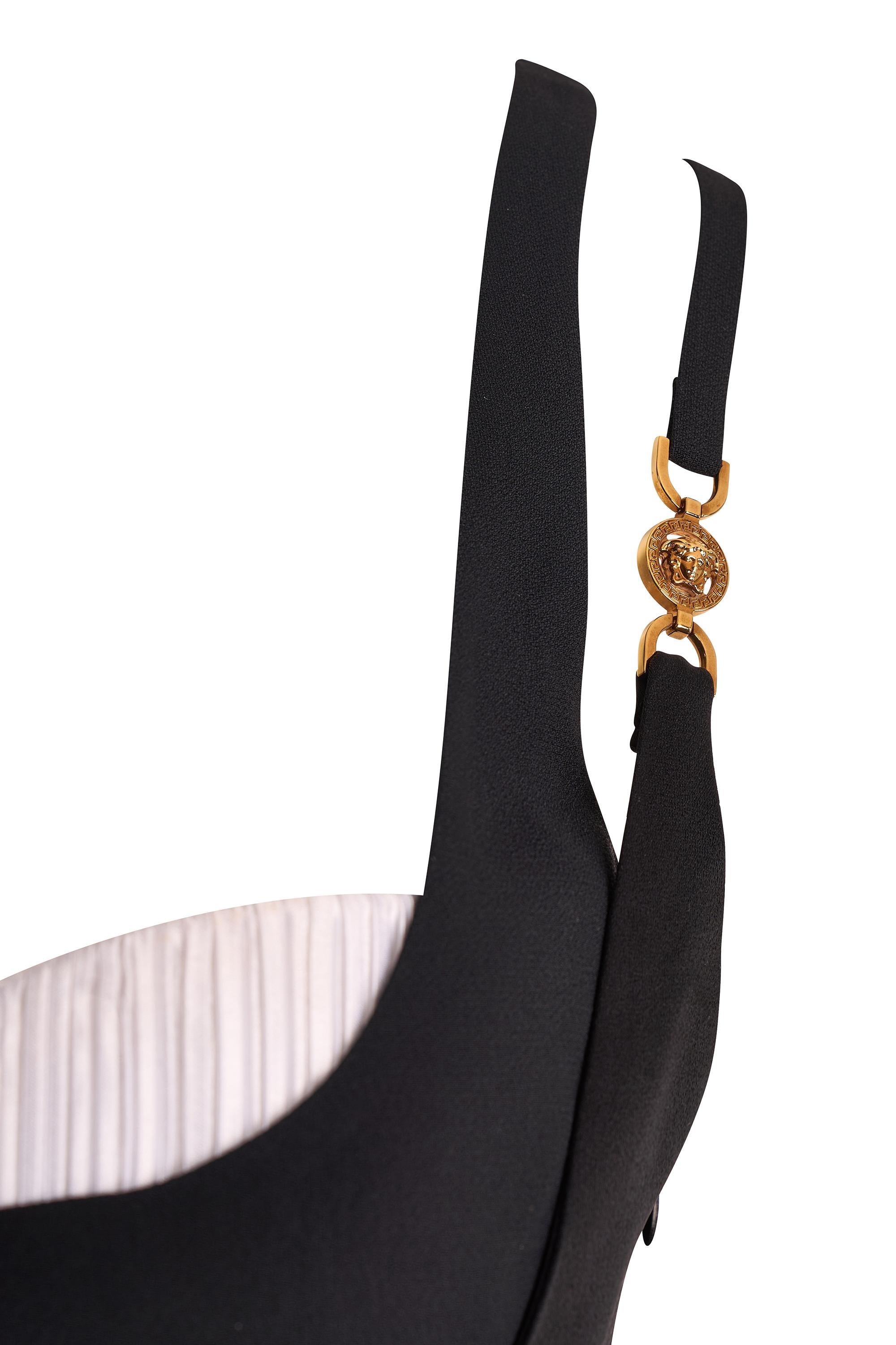 Black Versace S/S 2021 Medusa Hardware Corset Top For Sale