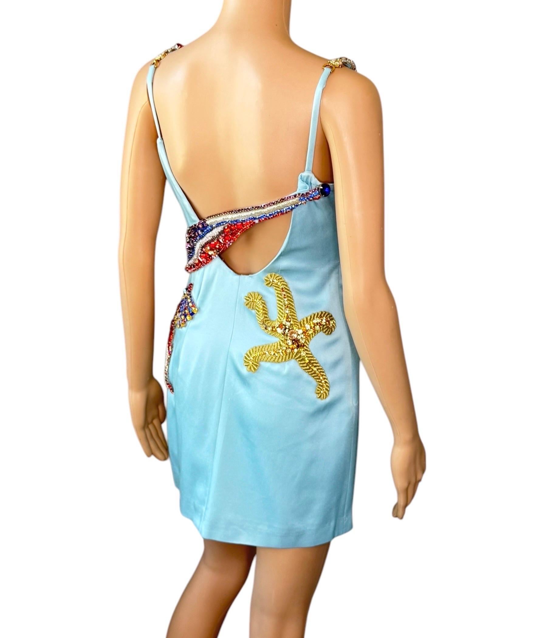 Versace S/S 2021 Runway Trésor De La Mer Crystal Embellished Bustier Mini Dress 2