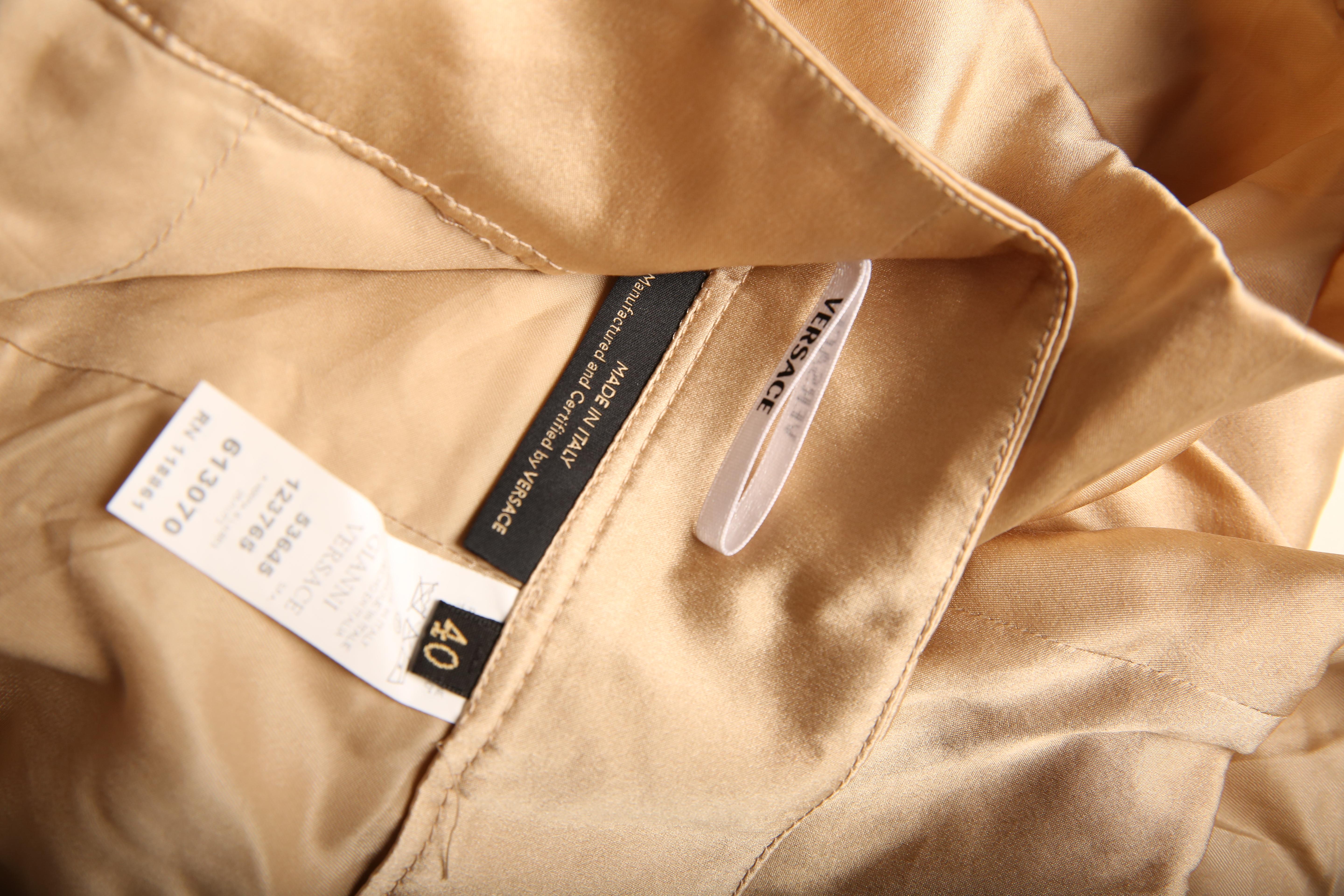 Versace S/S08 silk beige oversized pocket cargo dress shorts IT 40 4