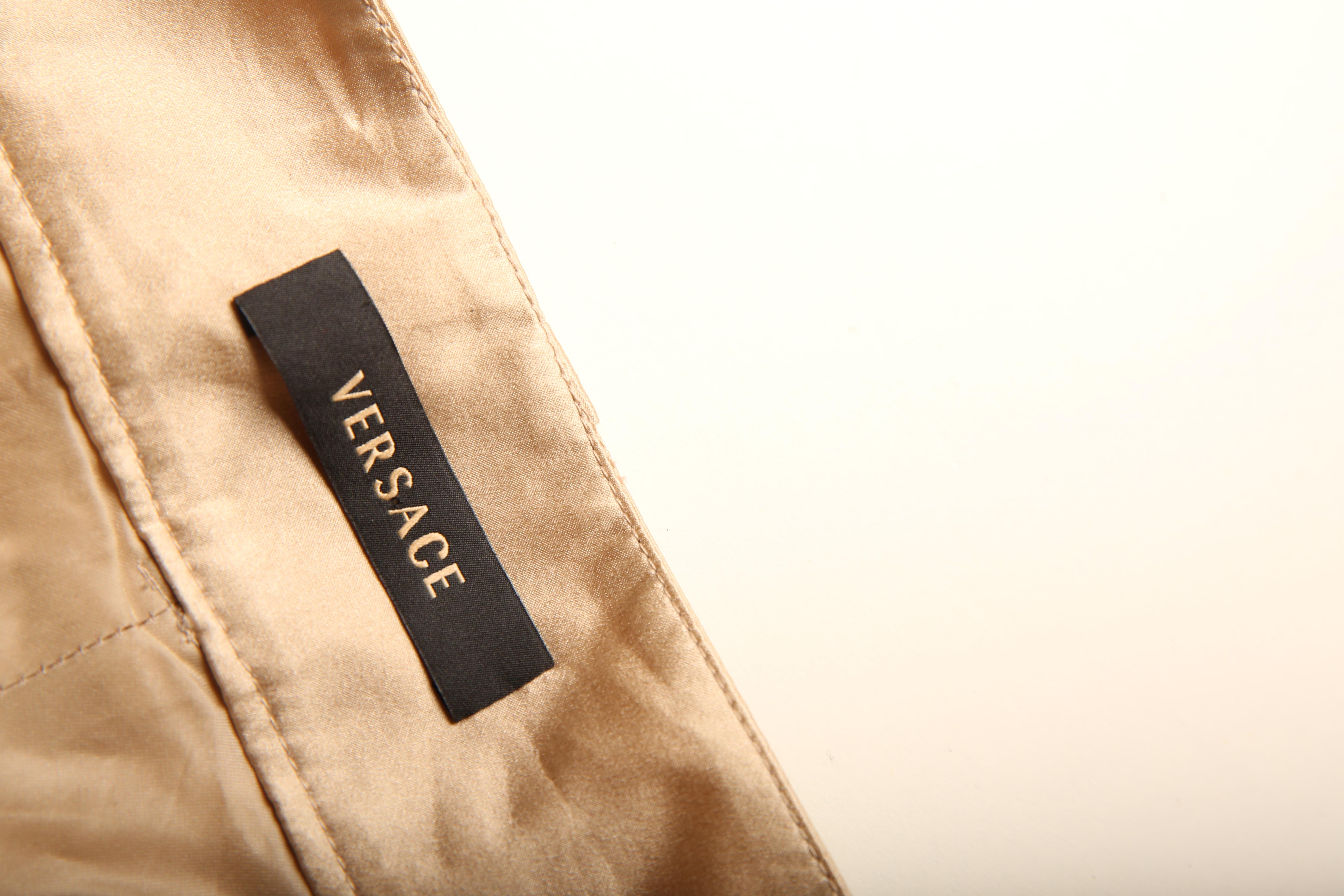 Versace S/S08 silk beige oversized pocket cargo dress shorts IT 40 5