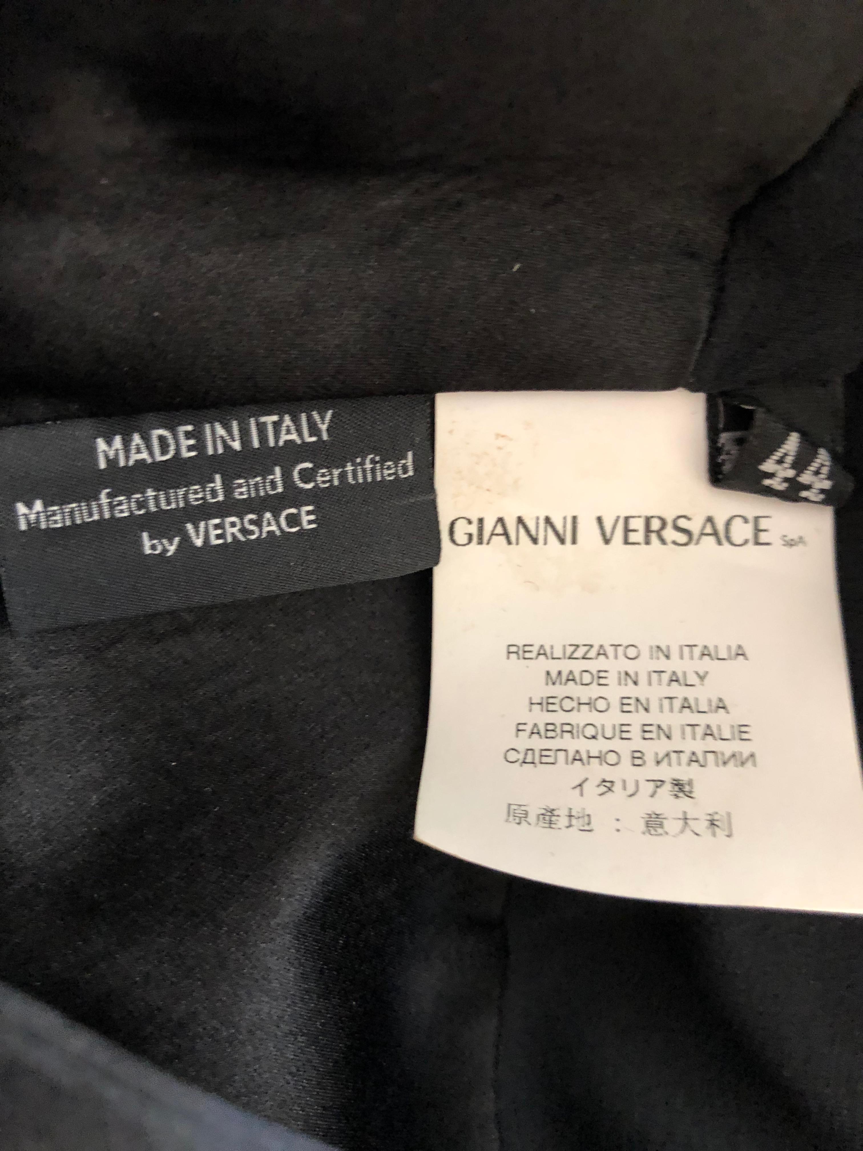  Versace Sequin and Bead Embellished Vintage Black Evening Dress For Sale 6