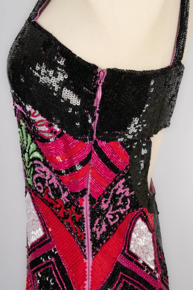 Versace Langes Kleid mit Pailletten im Angebot 1