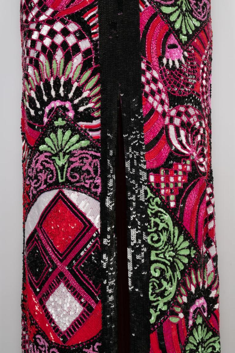 Versace Langes Kleid mit Pailletten im Angebot 2