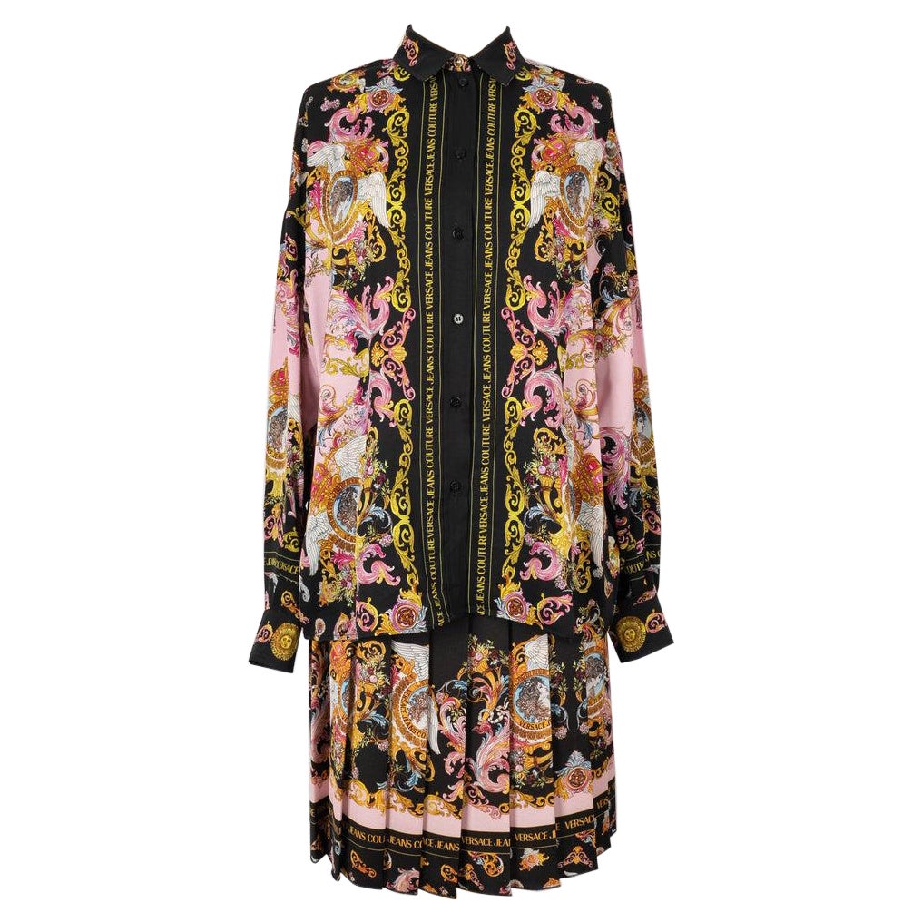 Set di camicia e gonna Versace con stampa rosa