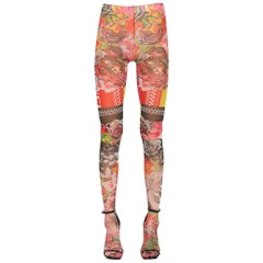 Versace Sheer Printed Stretch Tulle Leggings IT40 US4