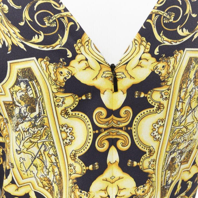 VERSACE Signature Baroque Cherub Medusa printed viscose shift dress IT38 XS For Sale 6
