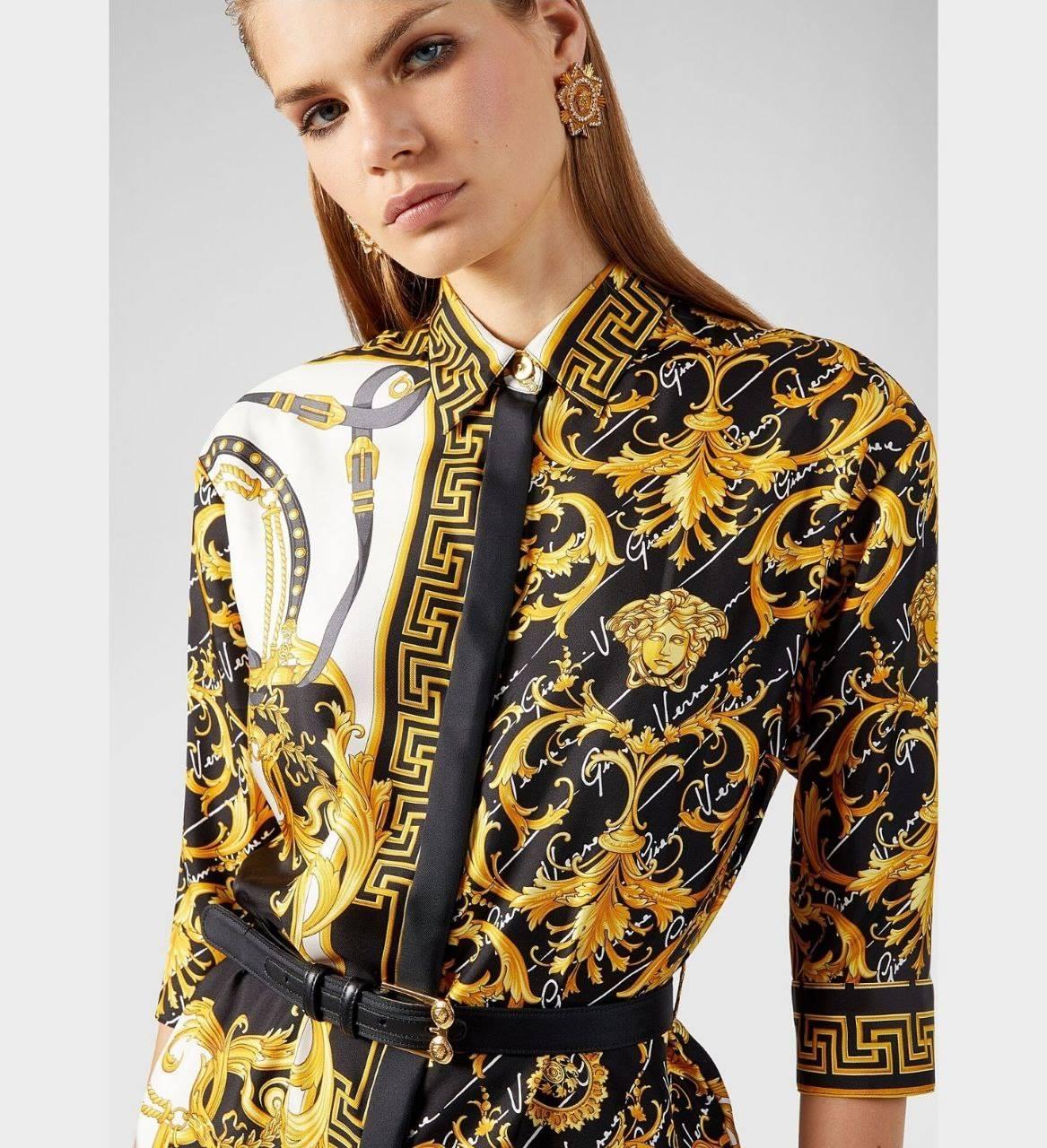 versace print dress