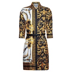 VERSACE SIGNATURE PRINT SILK SHIRT Dress 38 - 2, 40 - 4, 42 - 6