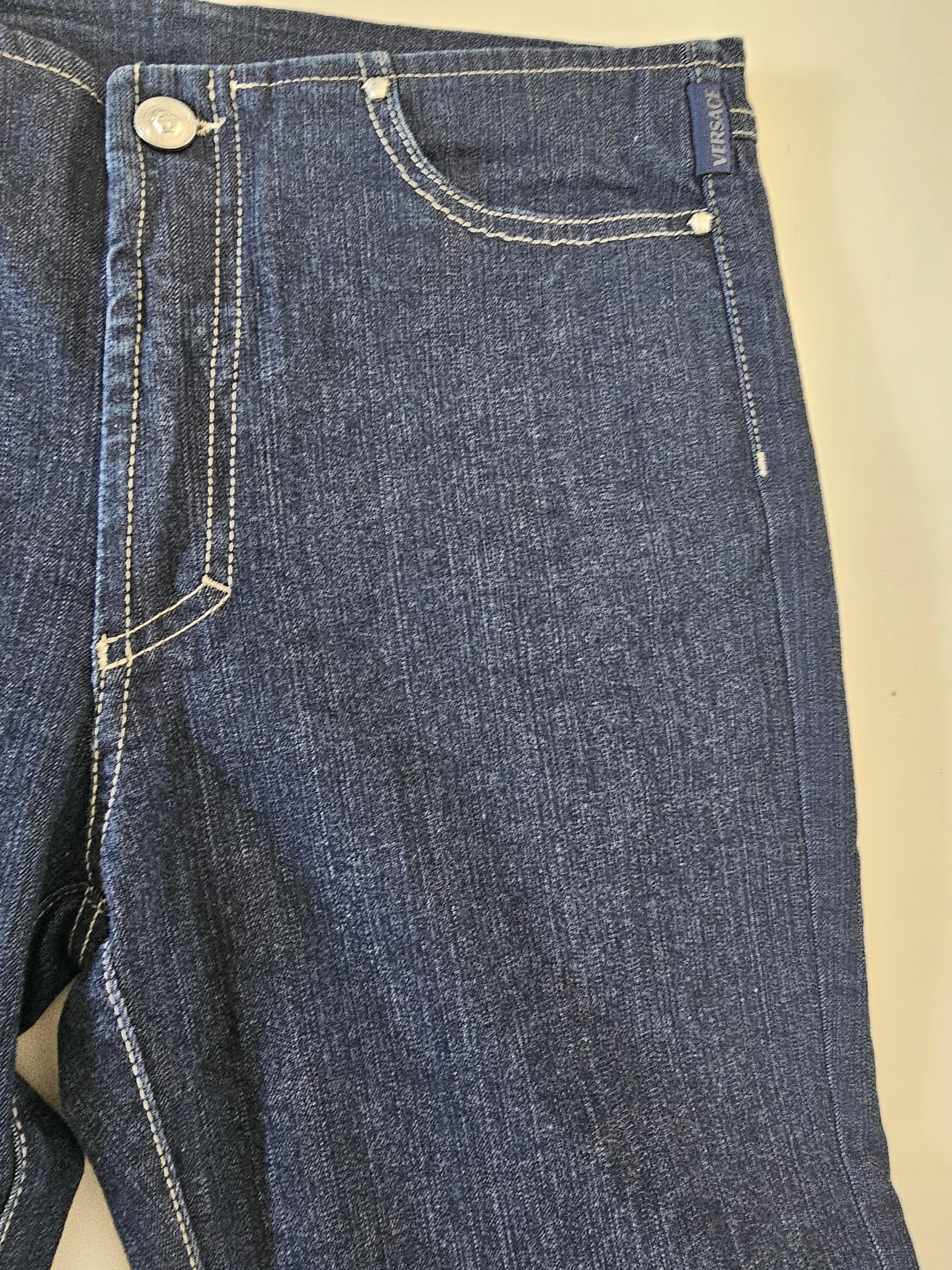 Vaqueros Versace Signature Straight Vintage 90s Lady Azul en venta 5