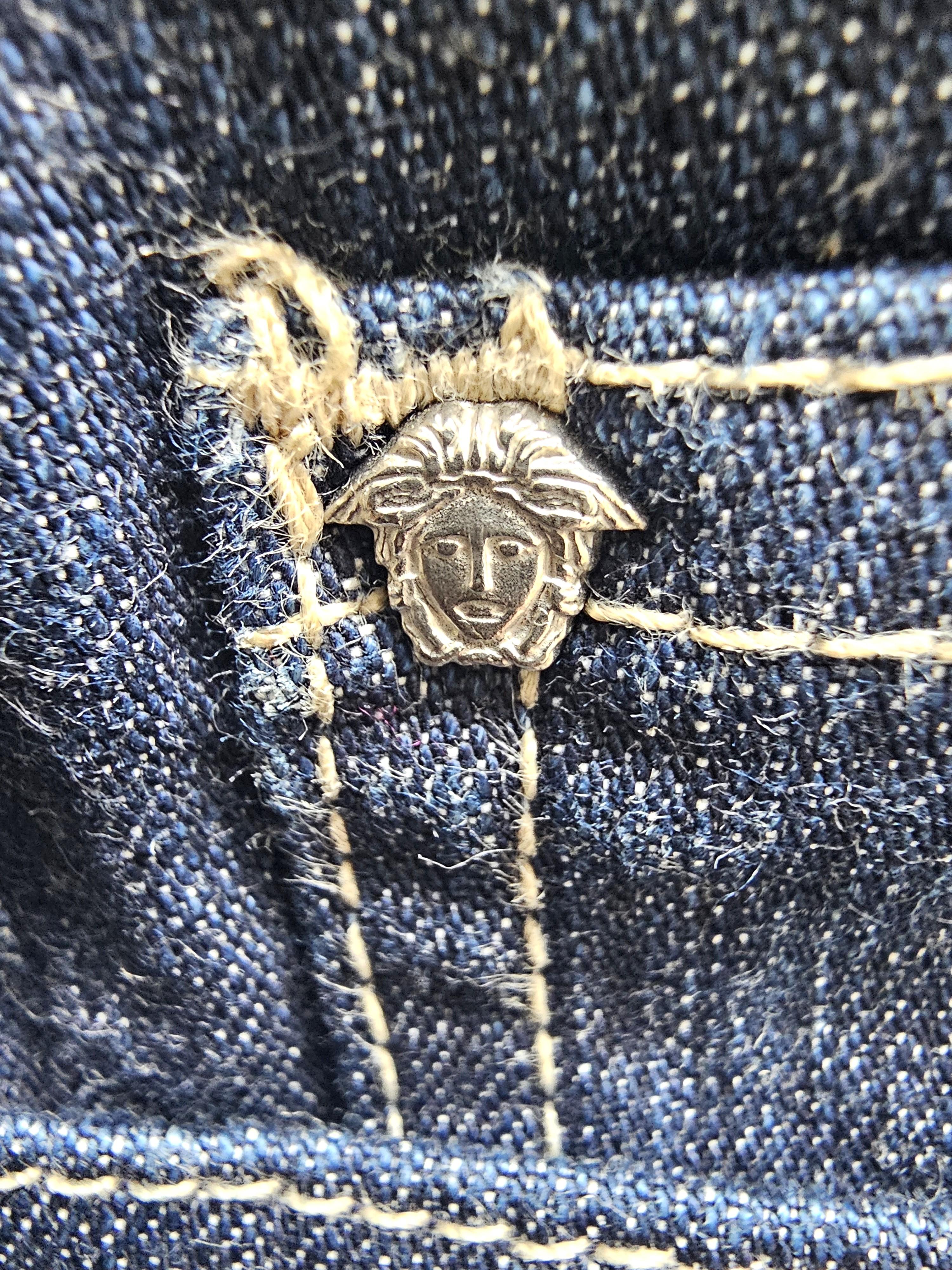 Vaqueros Versace Signature Straight Vintage 90s Lady Azul en Excelente estado para la venta en 'S-HERTOGENBOSCH, NL