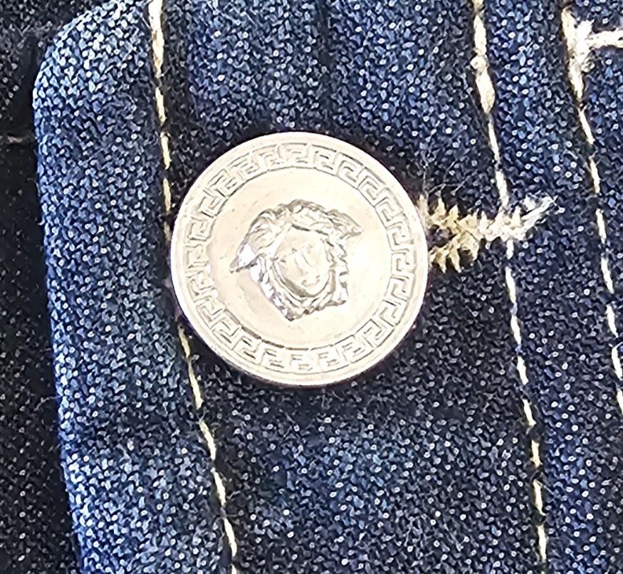 Vaqueros Versace Signature Straight Vintage 90s Lady Azul en venta 3