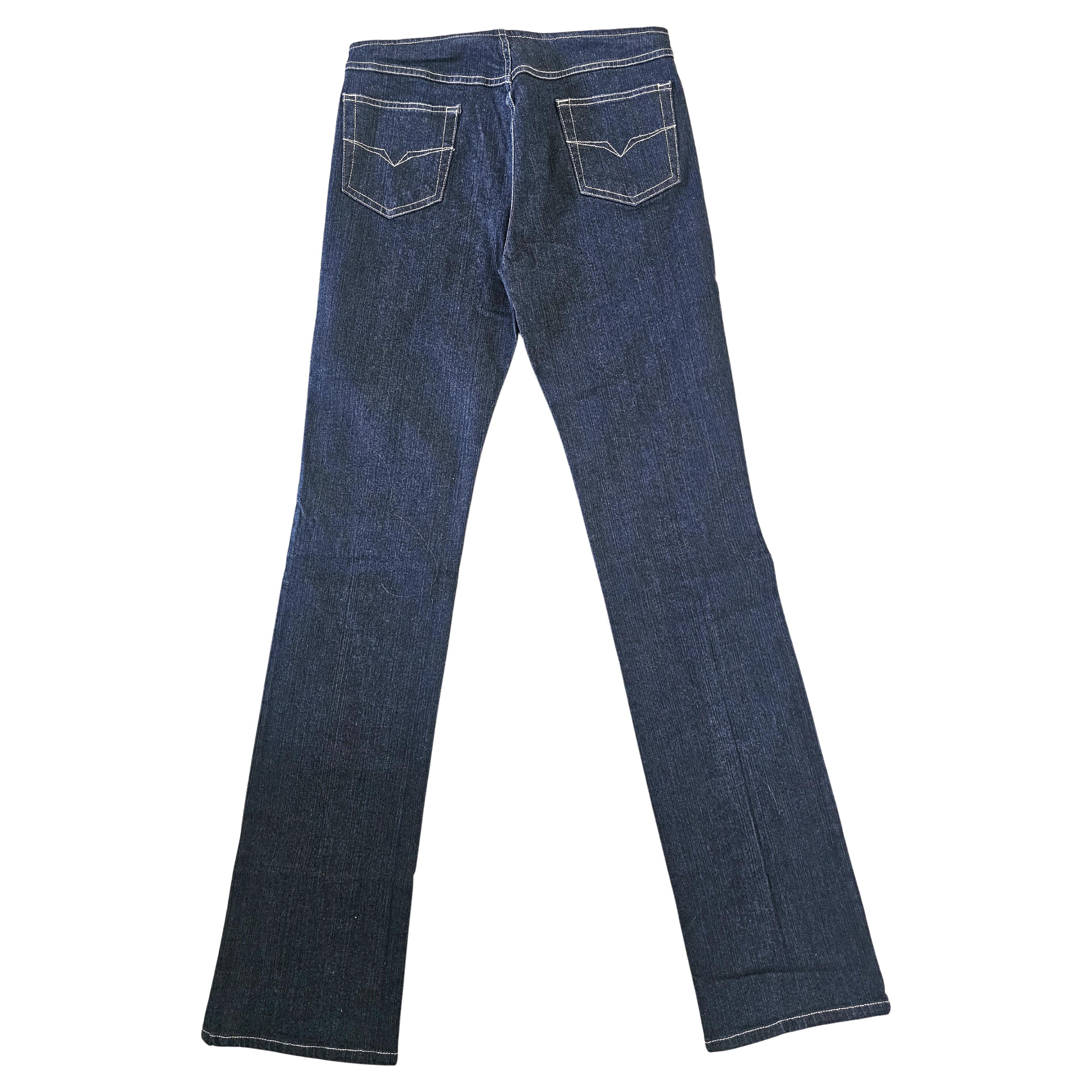 Vaqueros Versace Signature Straight Vintage 90s Lady Azul
