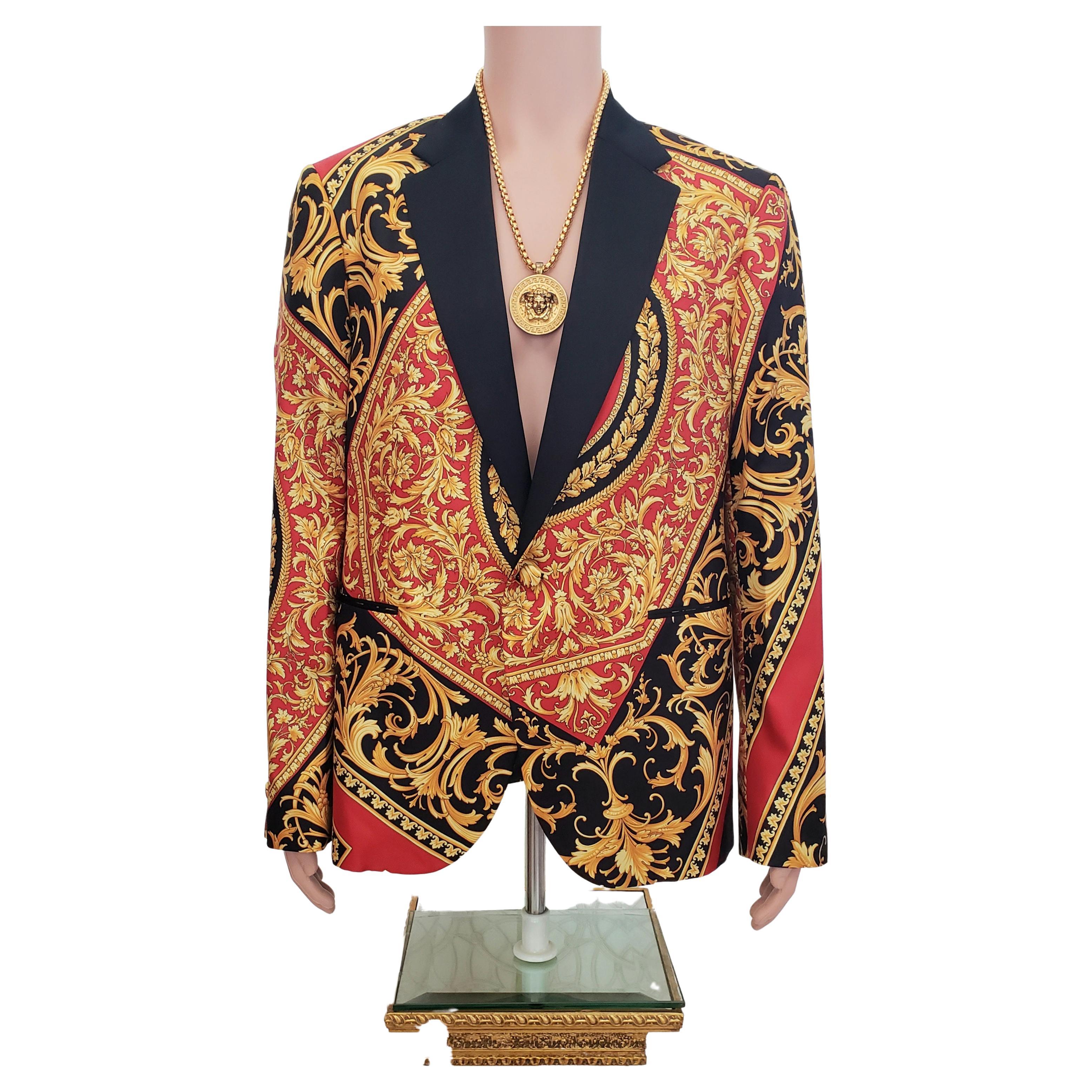 Gianni Versace vintage men's Baroque silk blazer at 1stDibs