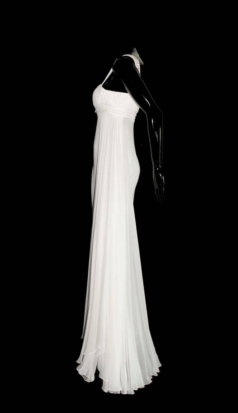 UNWORN Versace Silk Crystal Grecian Meander Evening Gown Wedding Bridal