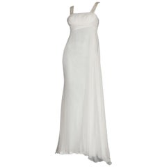Versace Silk Chiffon Crystal Grecian Meander Evening Gown Wedding Bridal Dress