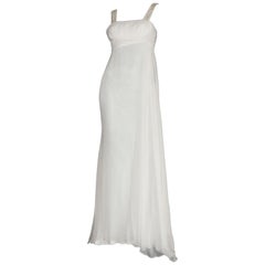 Used UNWORN Versace Silk Crystal Grecian Meander Evening Gown Wedding Bridal Dress 38