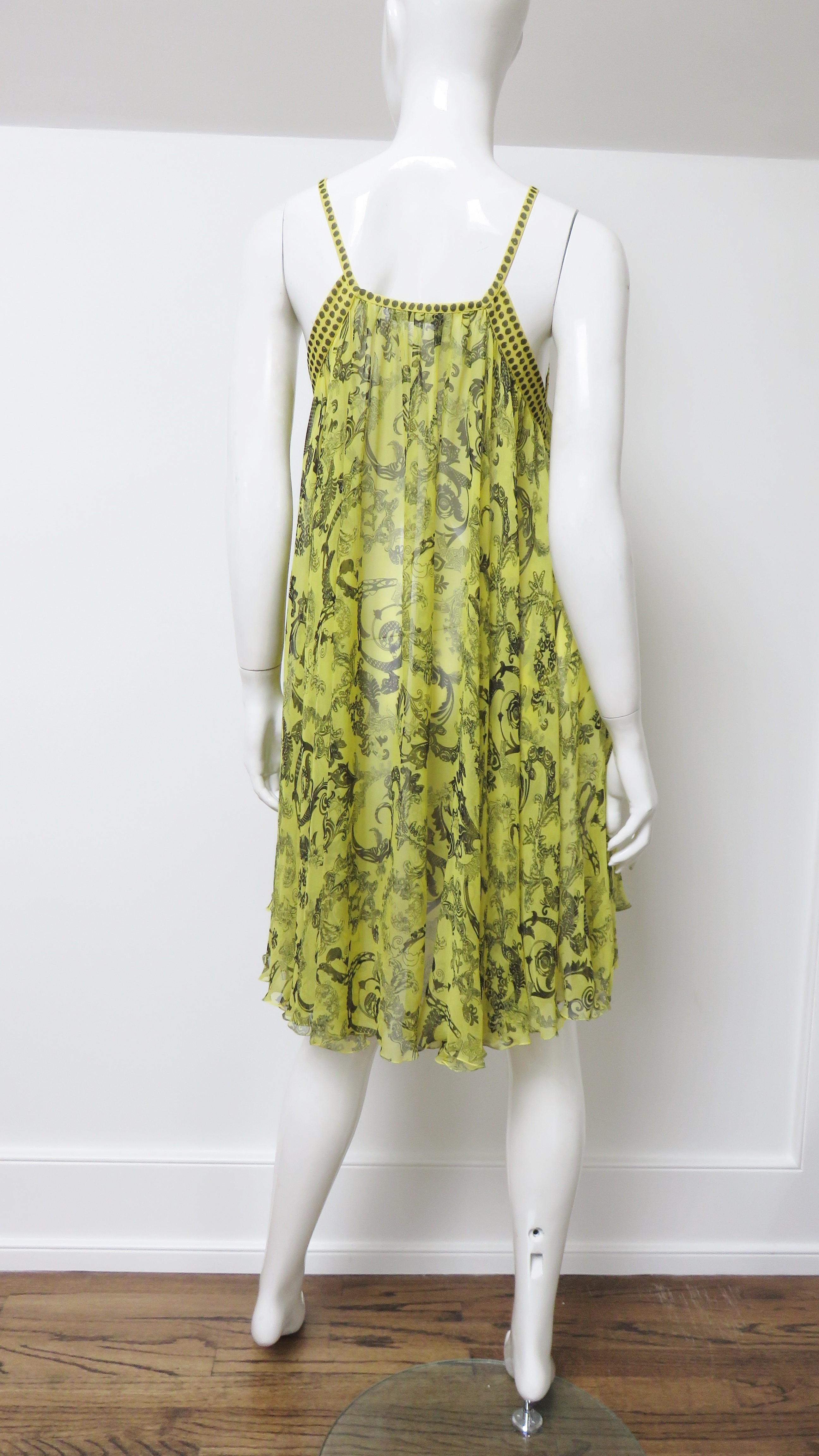 Versace Silk Dress with Elaborate Print For Sale 7