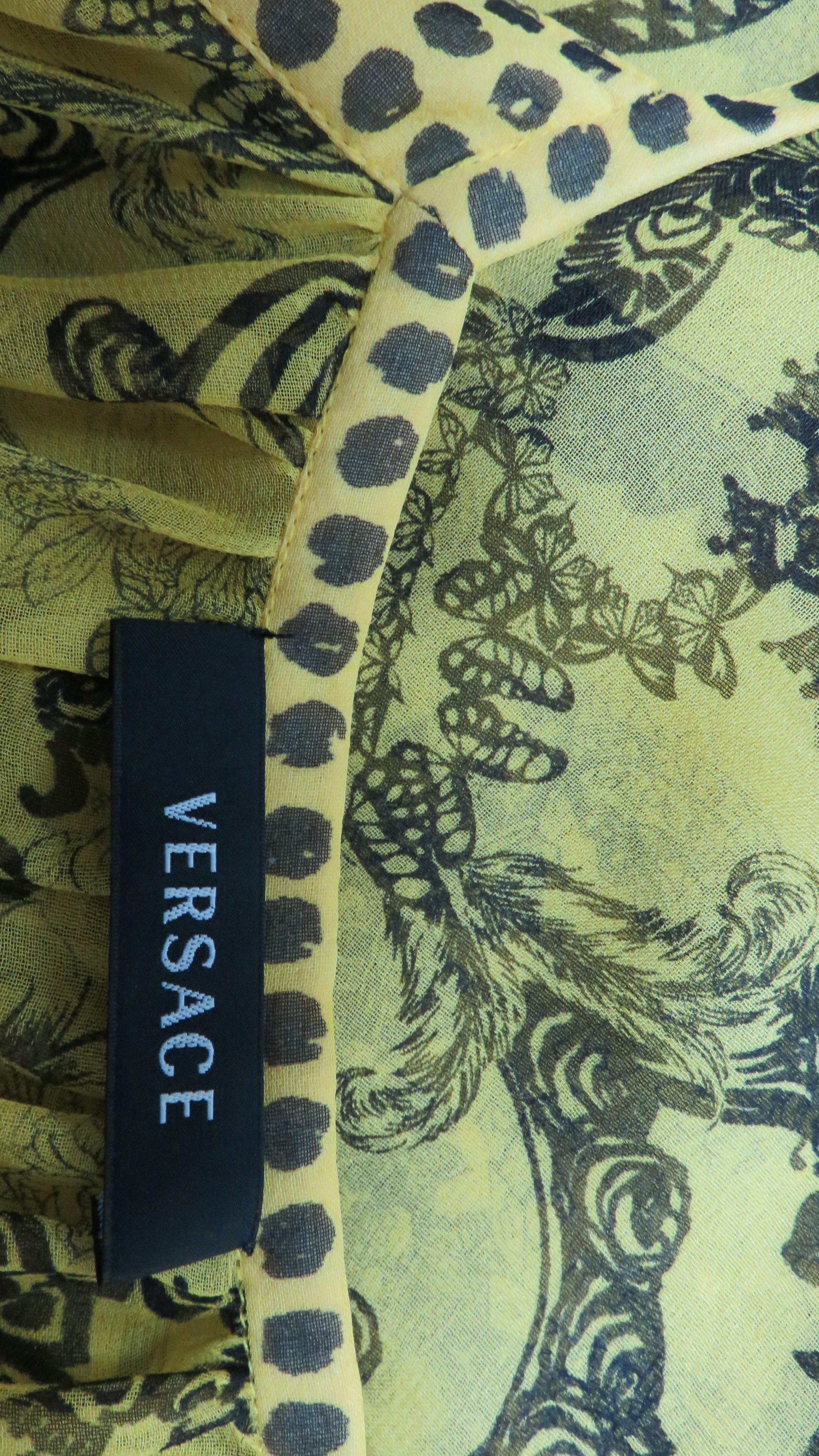 Versace Silk Dress with Elaborate Print For Sale 12
