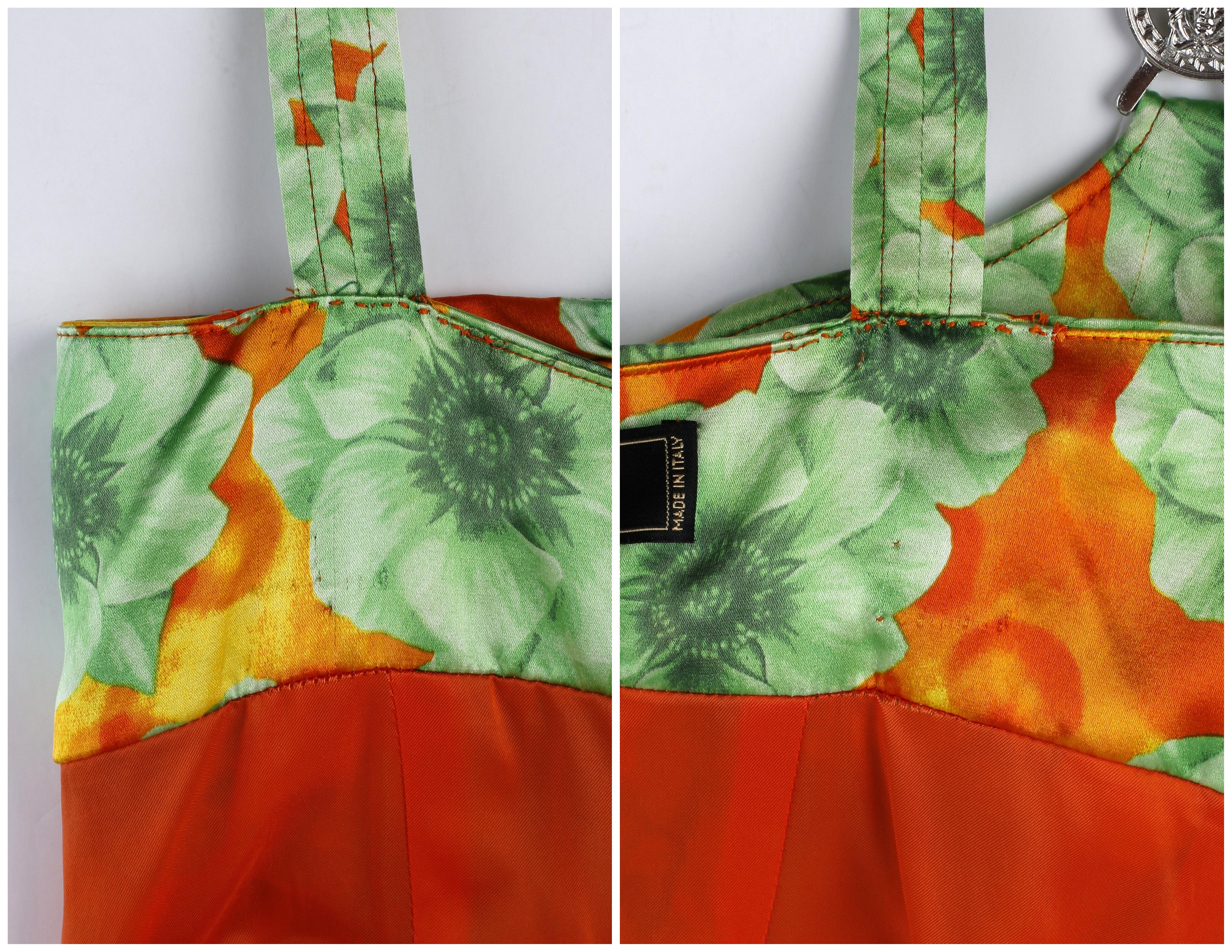 Versace - Robe bustier à bretelles en soie imprimée florale Pop Art Méduse en vente 10