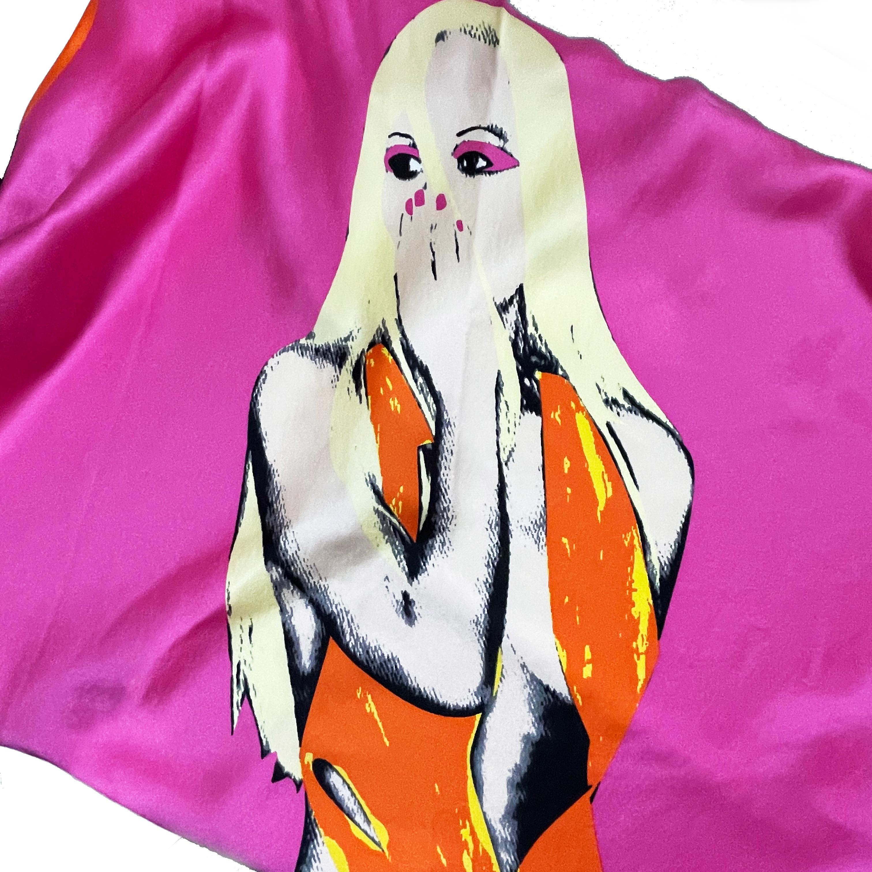 Versace Silk Halter Top Pop Art Donatella Print S/S 2004 RTW Runway Sz 42 Rare 5