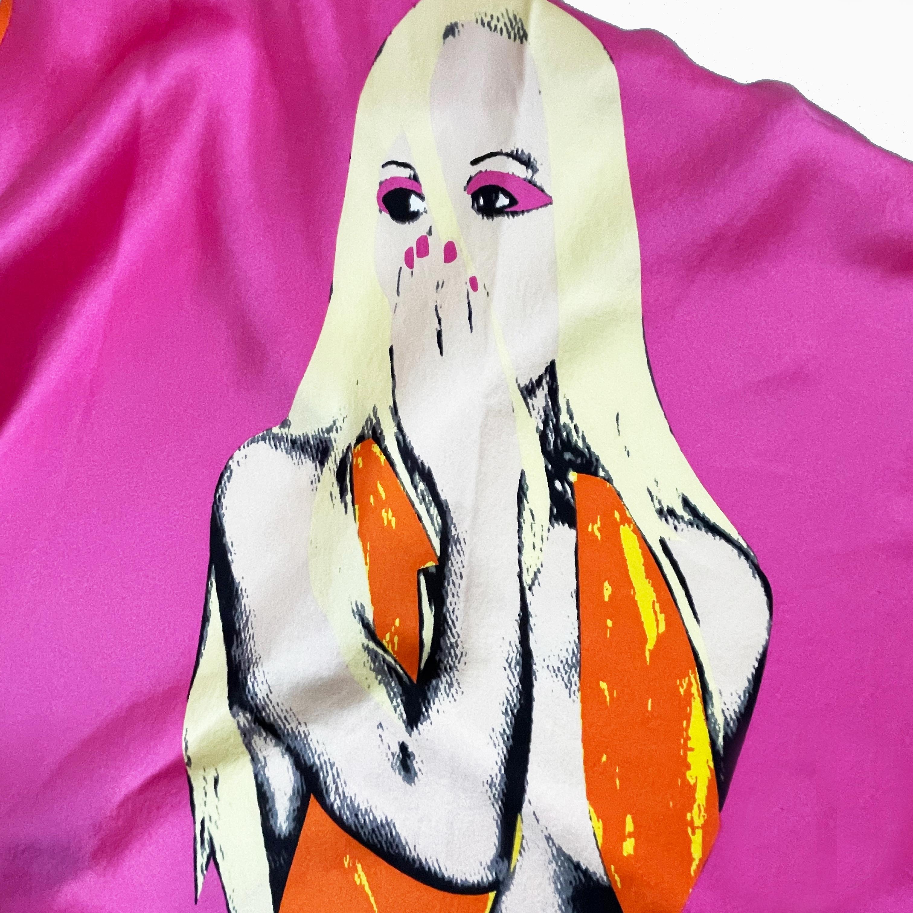 Versace Silk Halter Top Pop Art Donatella Print S/S 2004 RTW Runway Sz 42 Rare 4