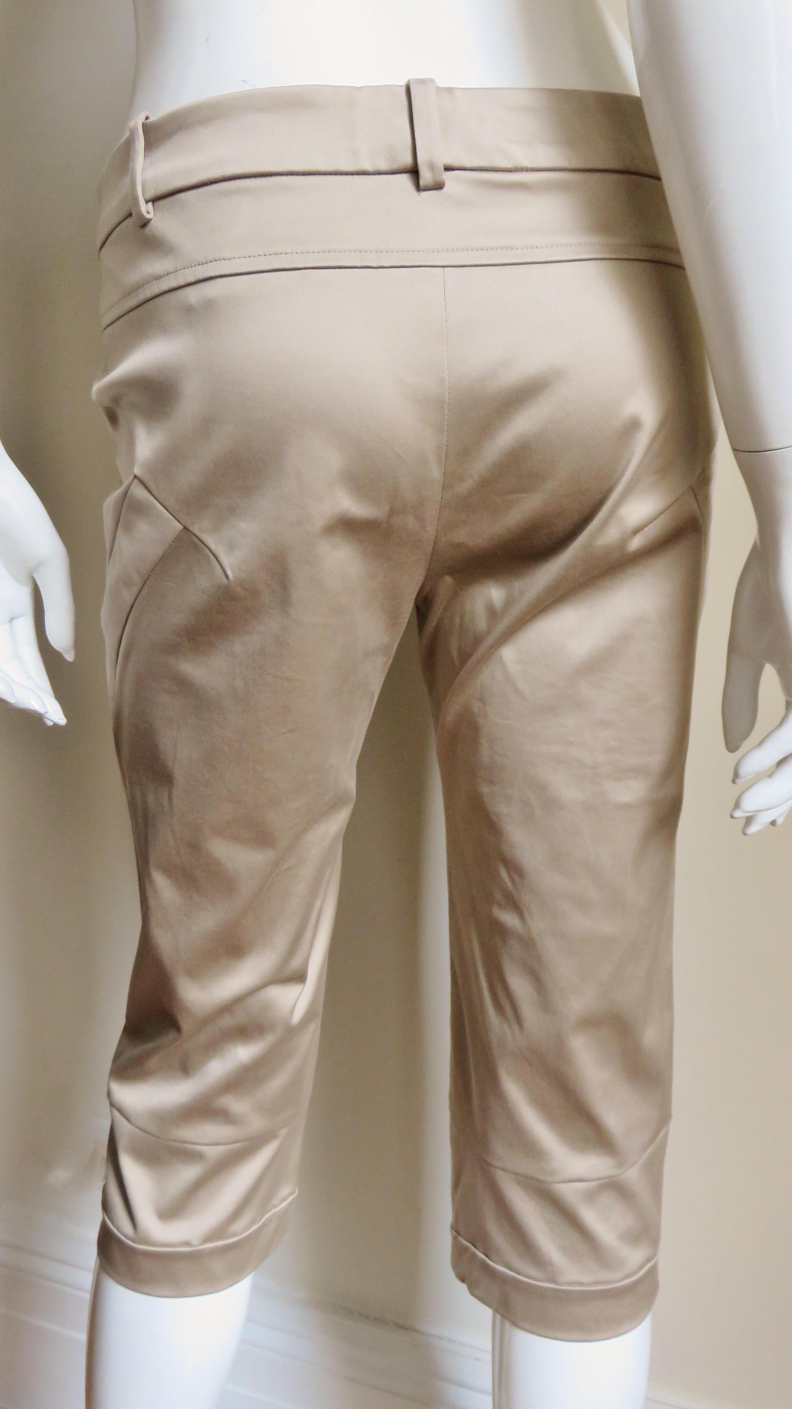 Versace New Silk Seamed Crop Pants 5