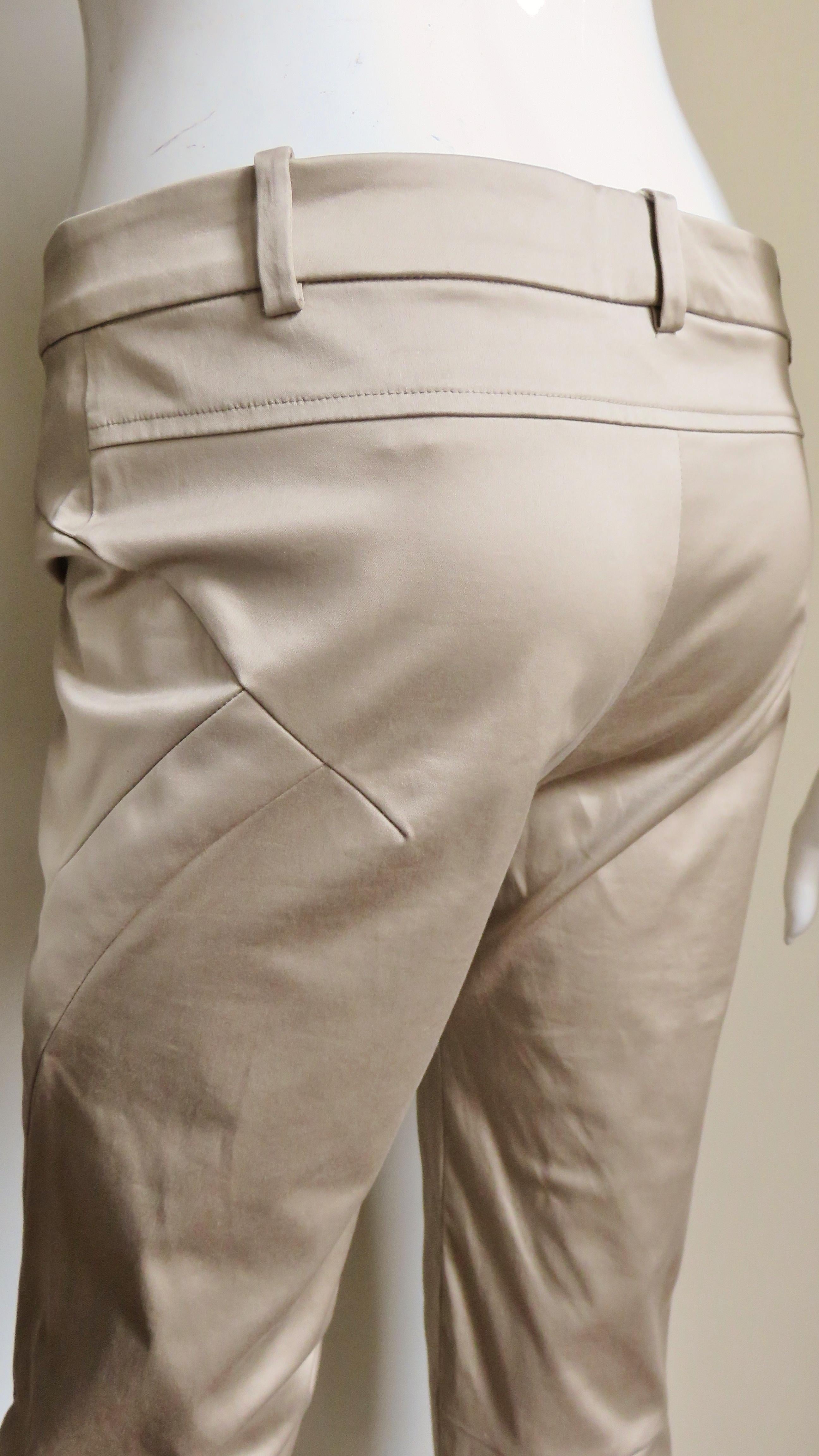 Versace New Silk Seamed Crop Pants 6
